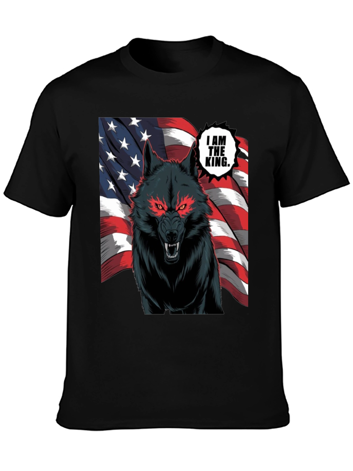 American Wolf King Graphic T-Shirt
