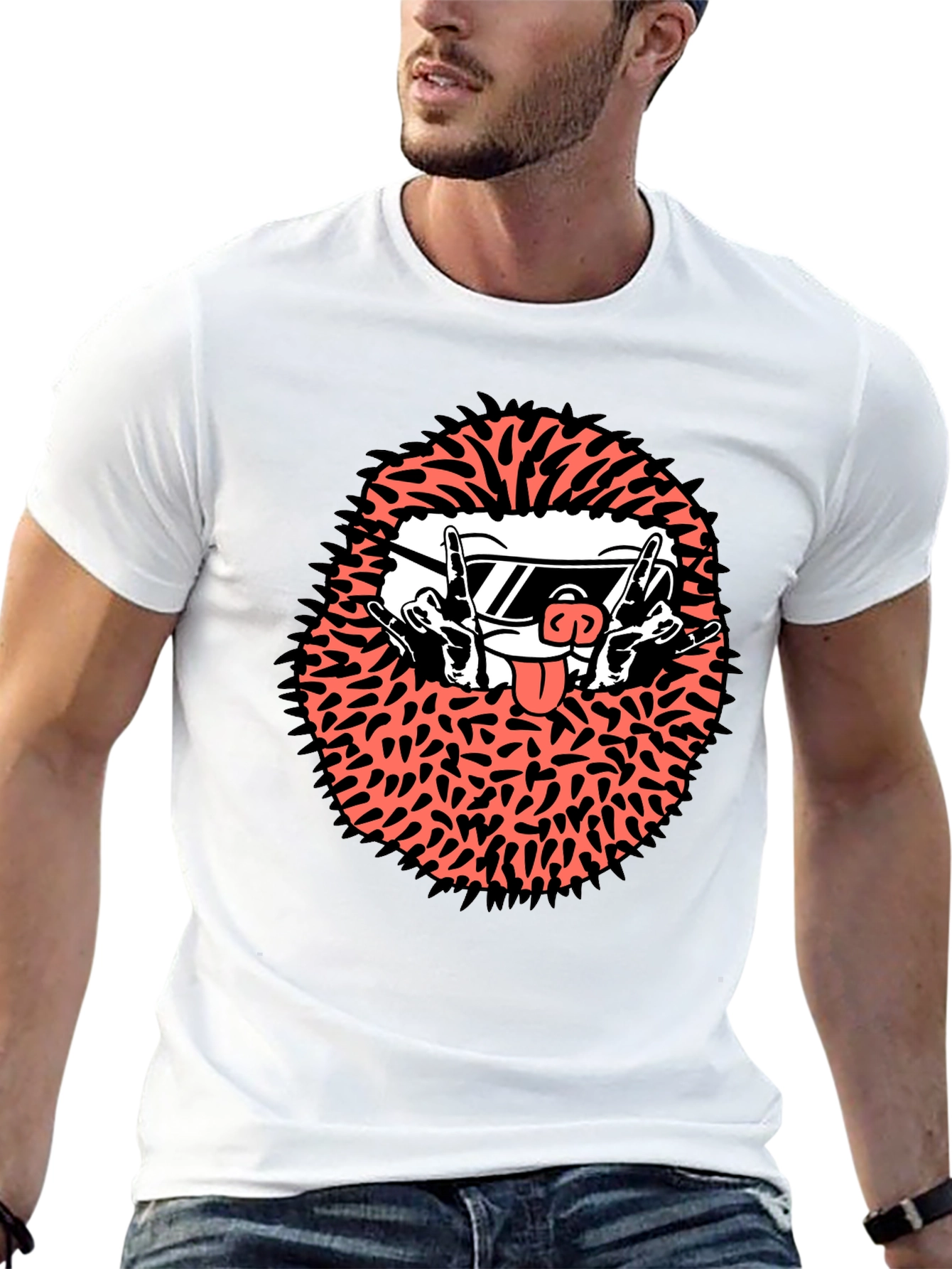 Cool Character Graphic Tee - Black Cotton