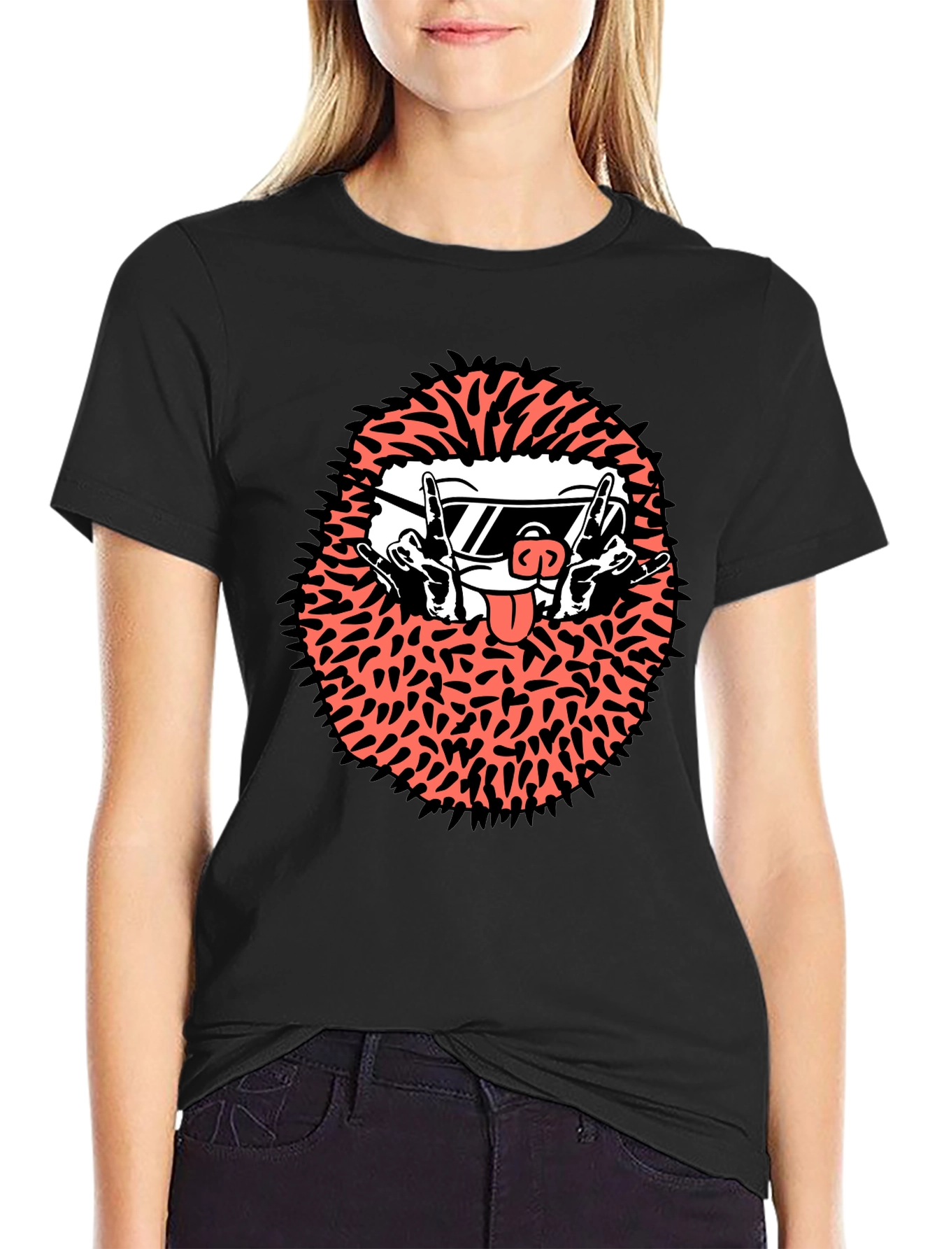 Cool Character Graphic Tee - Black Cotton
