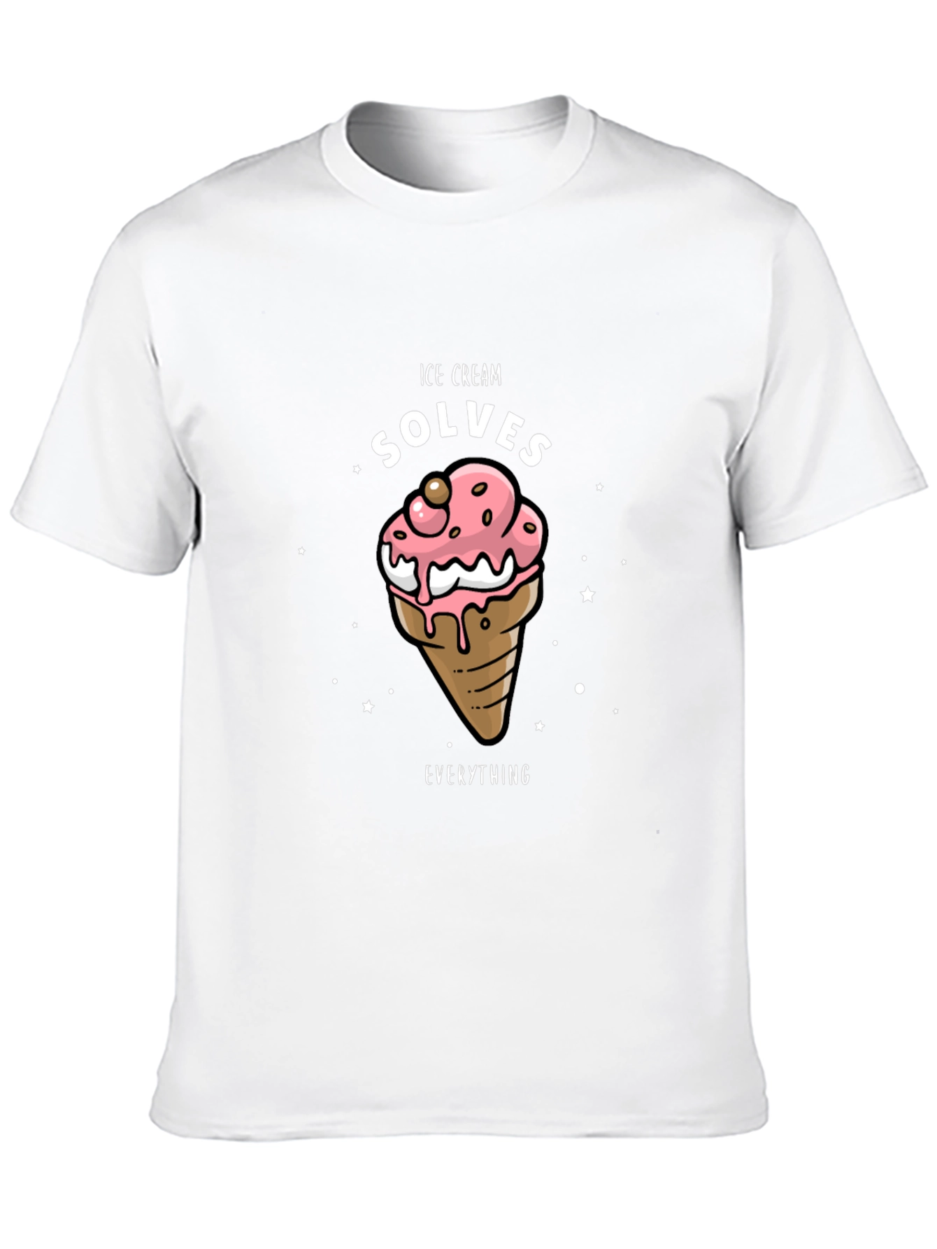 Ice Cream Solves Everything Black T-Shirt