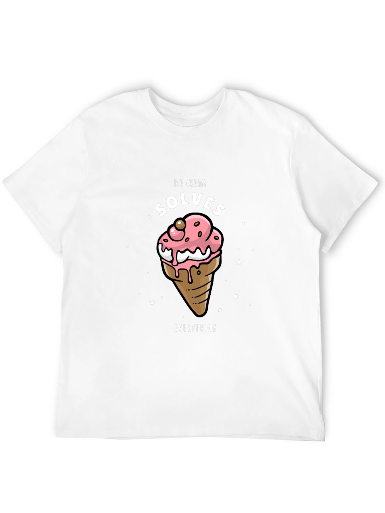 Ice Cream Solves Everything Black T-Shirt