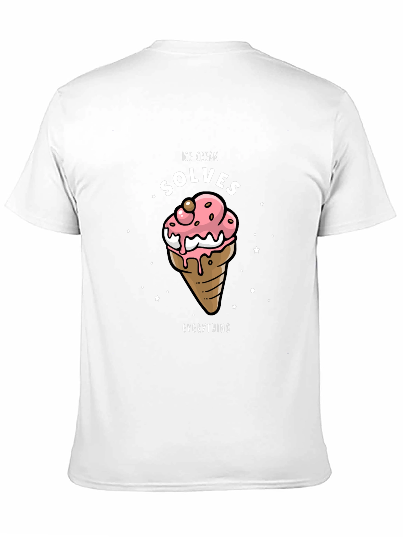 Ice Cream Solves Everything Black T-Shirt