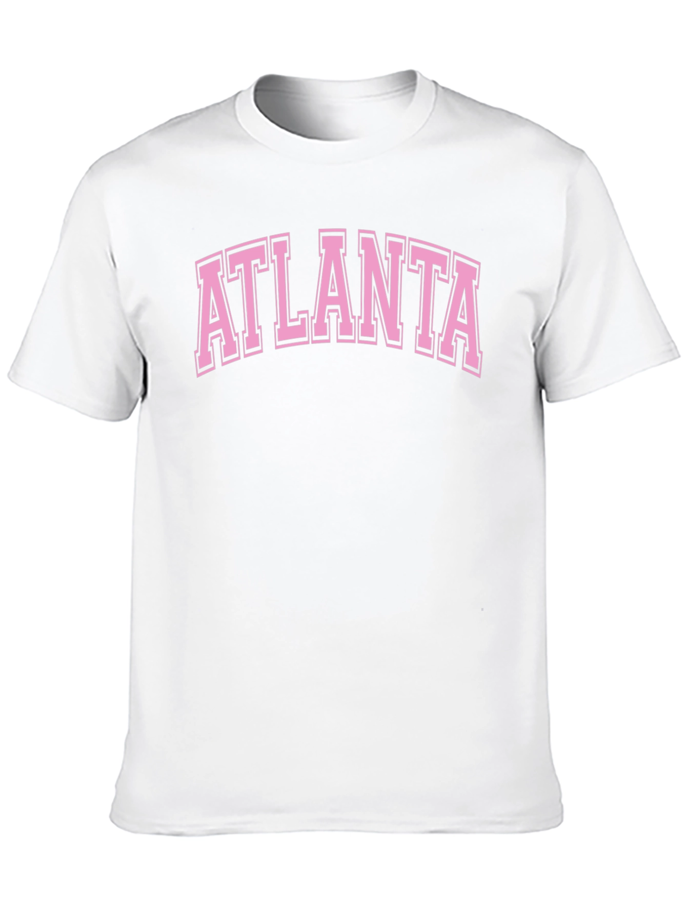 Atlanta Graphic Tee - Pink on Black Cotton T-Shirt