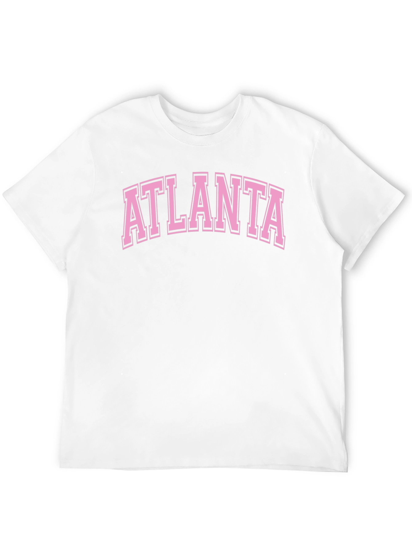 Atlanta Graphic Tee - Pink on Black Cotton T-Shirt