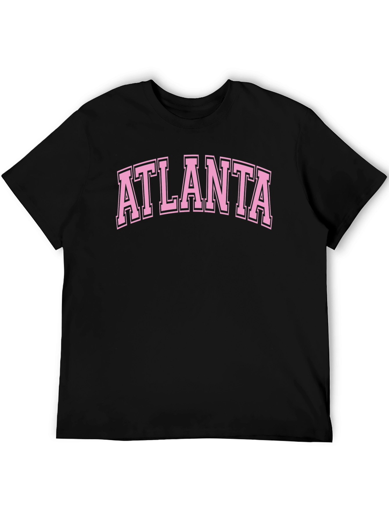 Atlanta Graphic Tee - Pink on Black Cotton T-Shirt