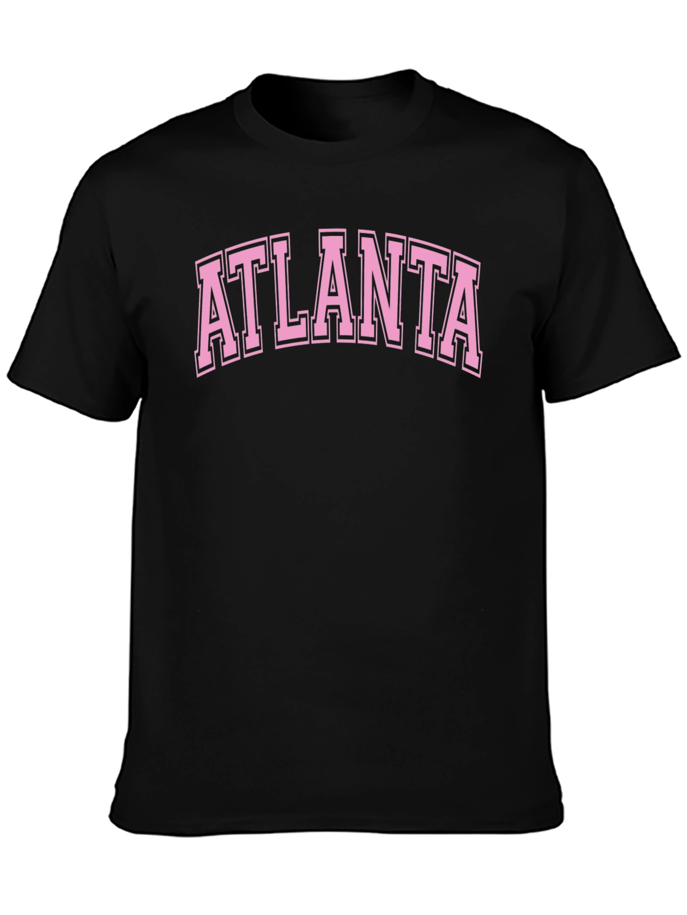 Atlanta Graphic Tee - Pink on Black Cotton T-Shirt