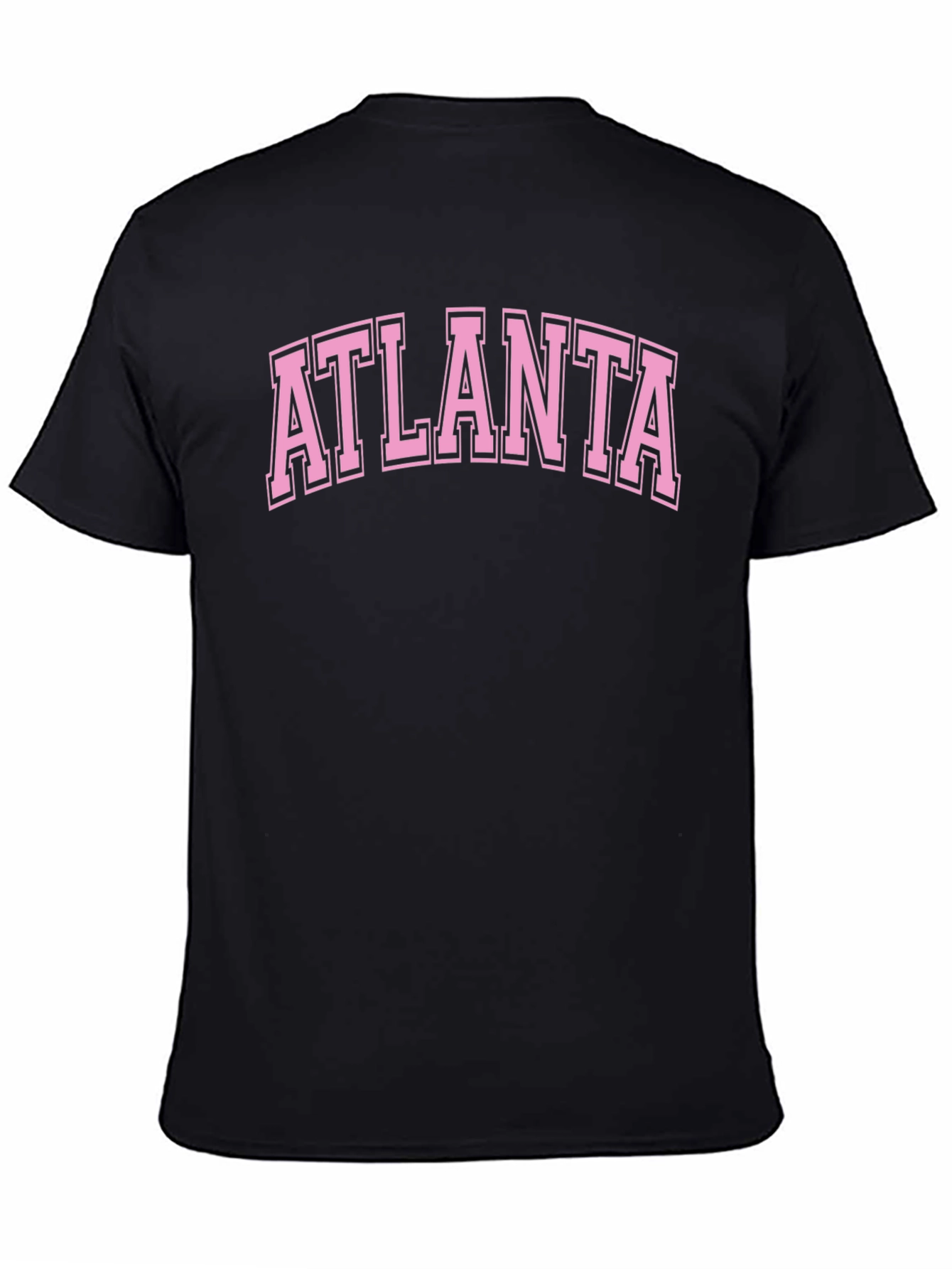 Atlanta Graphic Tee - Pink on Black Cotton T-Shirt