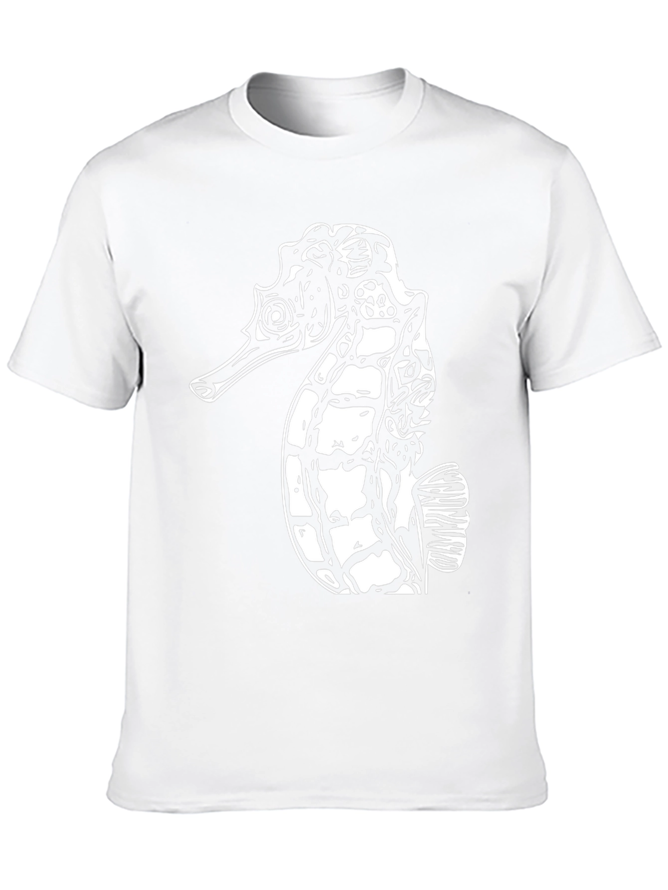 Sea Horse Graphic Tee - Black Cotton T-Shirt