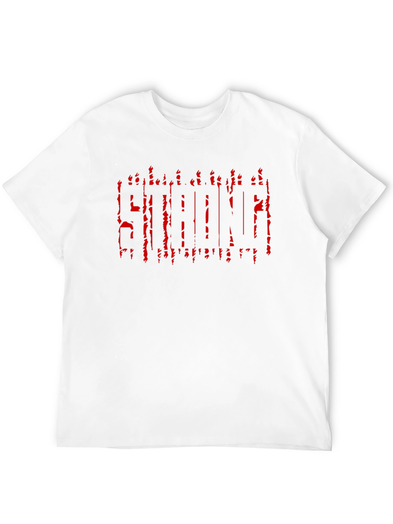 Strong Red Graphic Black T-Shirt