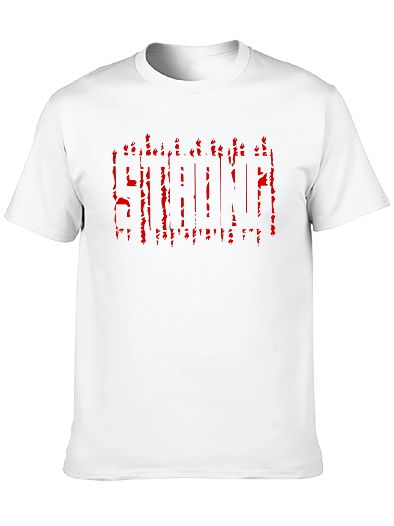 Strong Red Graphic Black T-Shirt