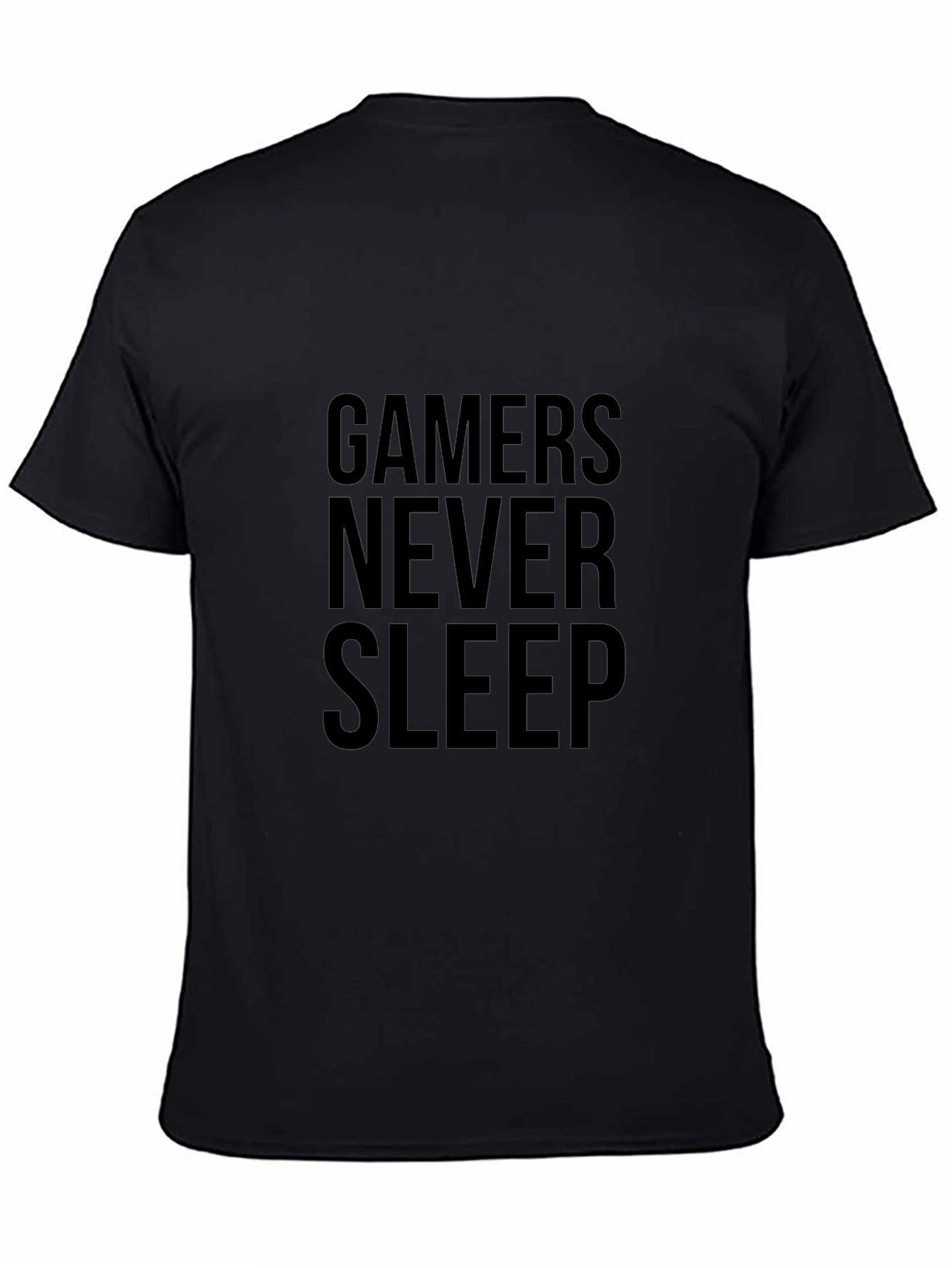 Gamers Never Sleep Black Graphic Tee