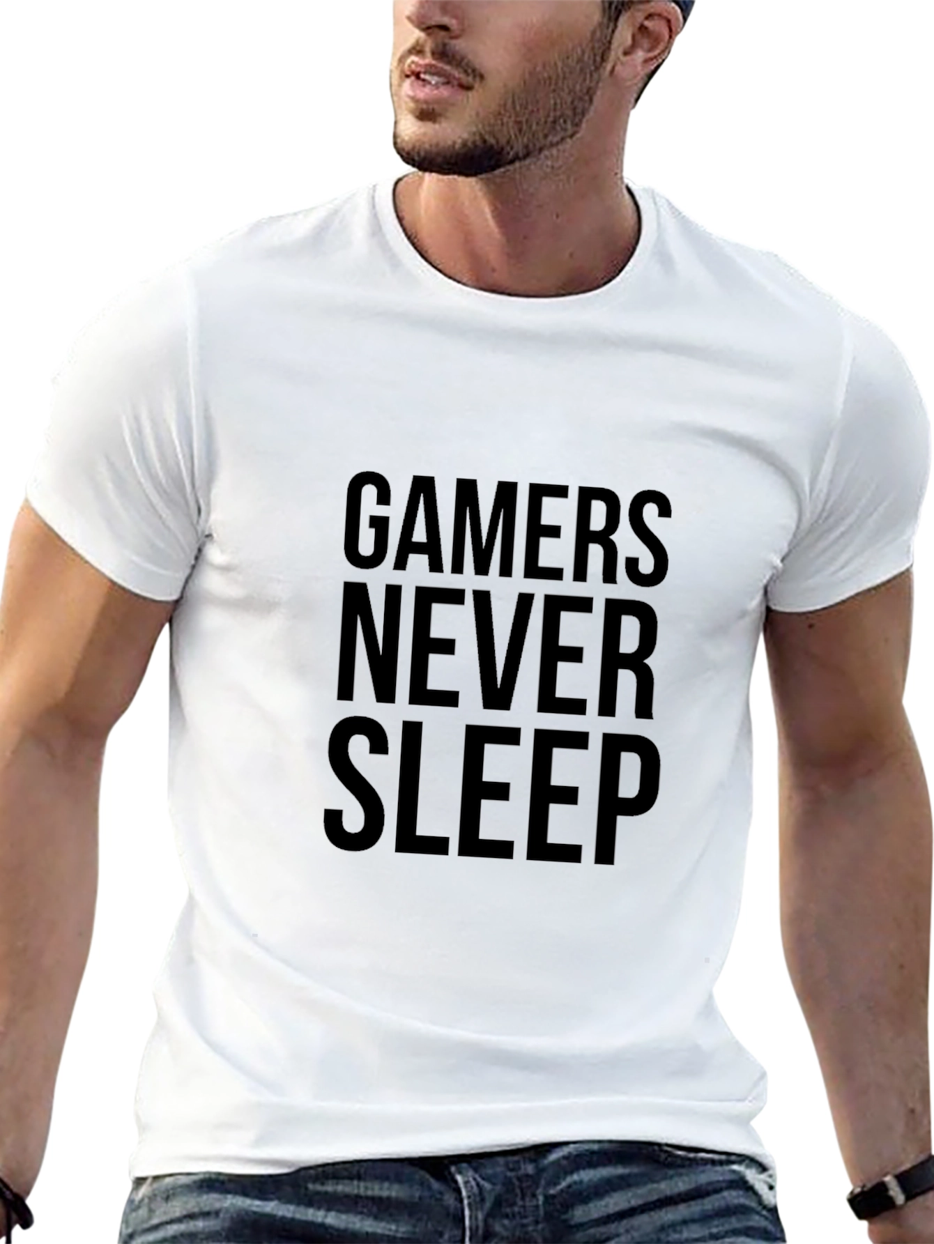 Gamers Never Sleep Black Graphic Tee