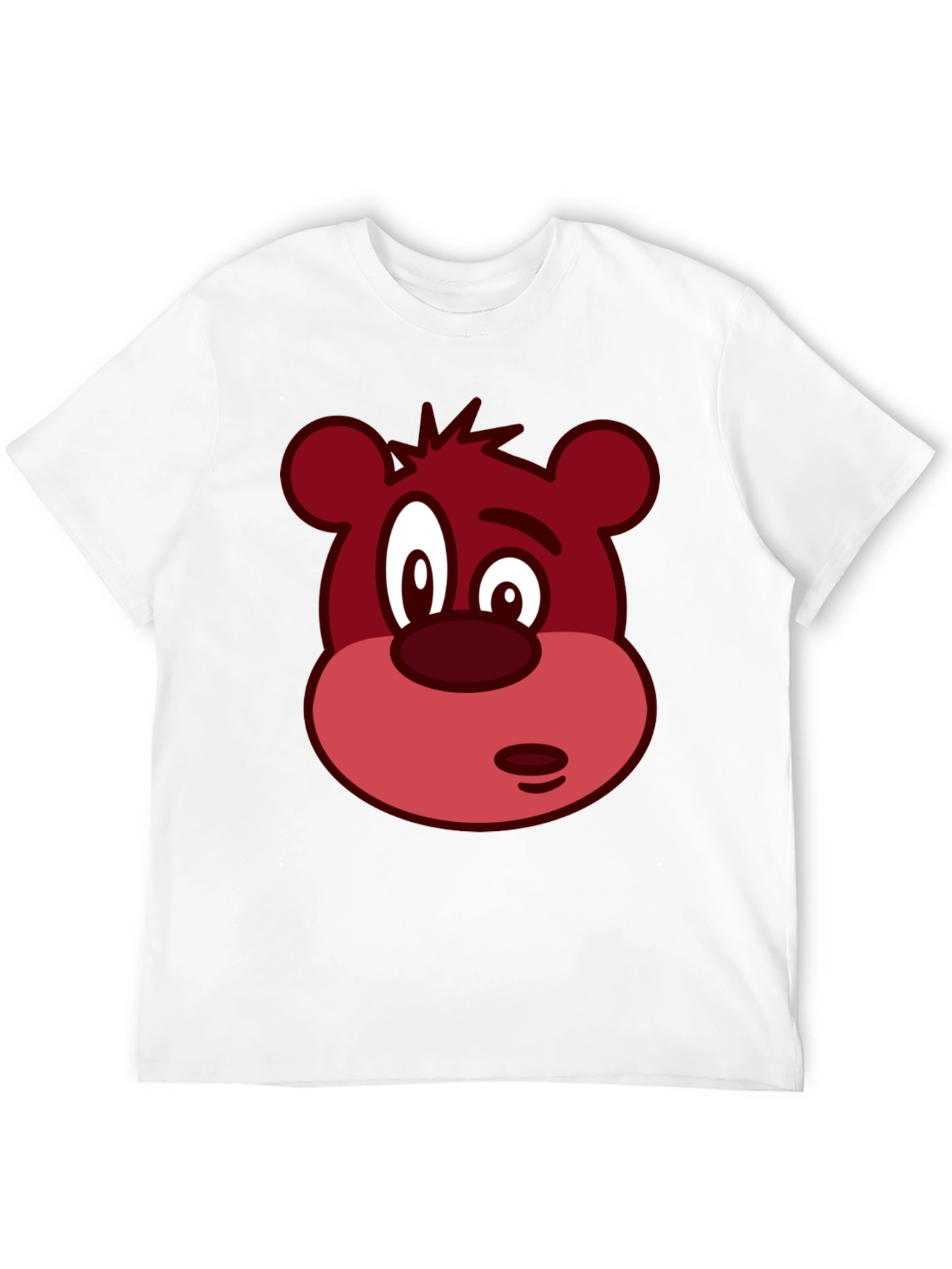 Novelty Bear Face Graphic Black T-Shirt