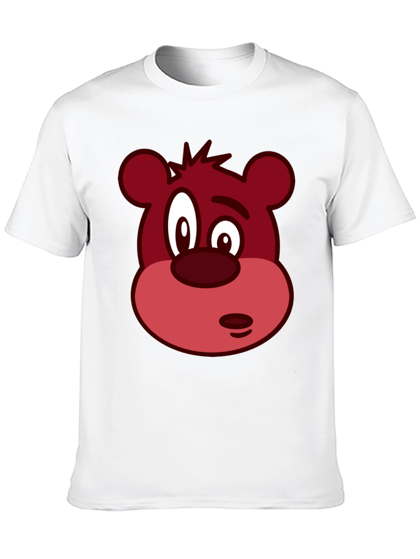 Novelty Bear Face Graphic Black T-Shirt