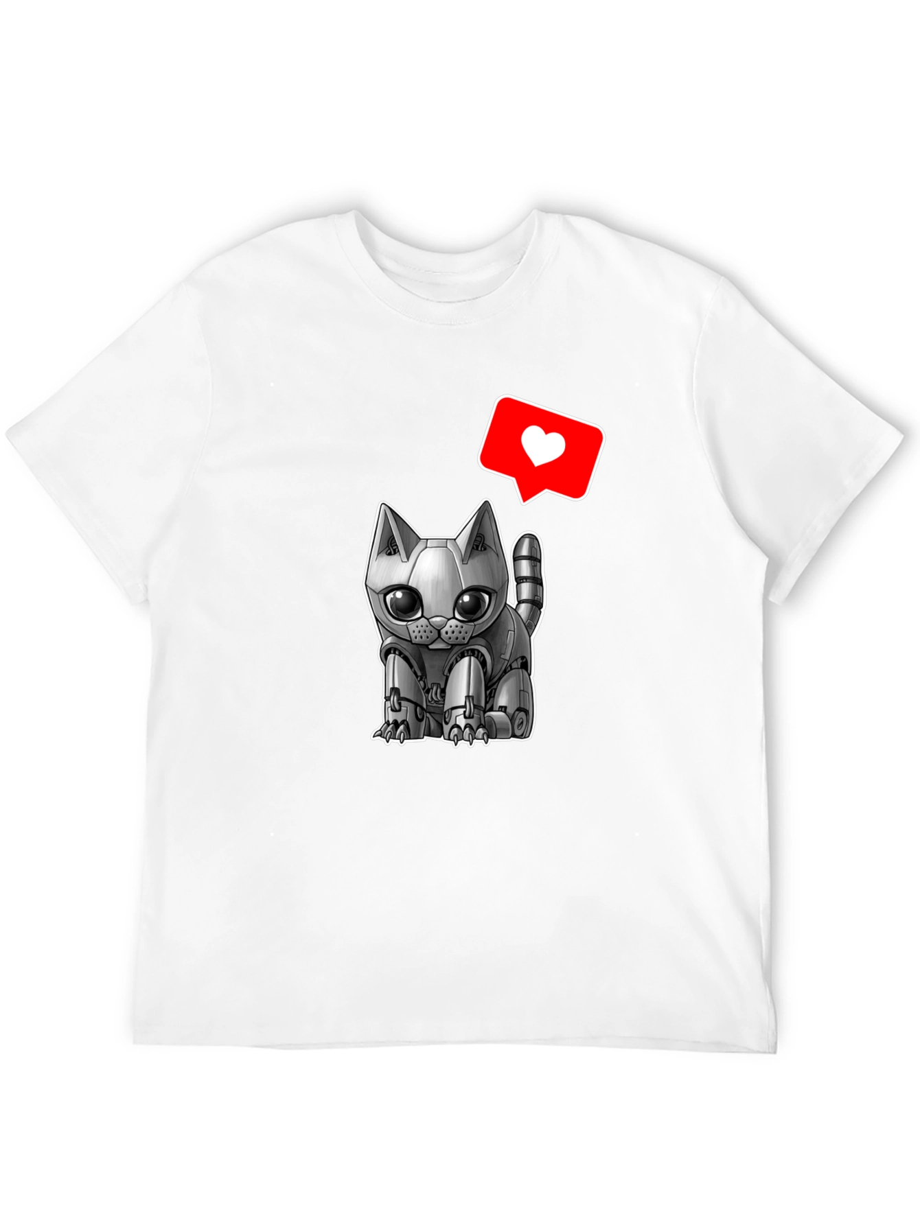Robot Cat T-Shirt:  Cute & Futuristic Style