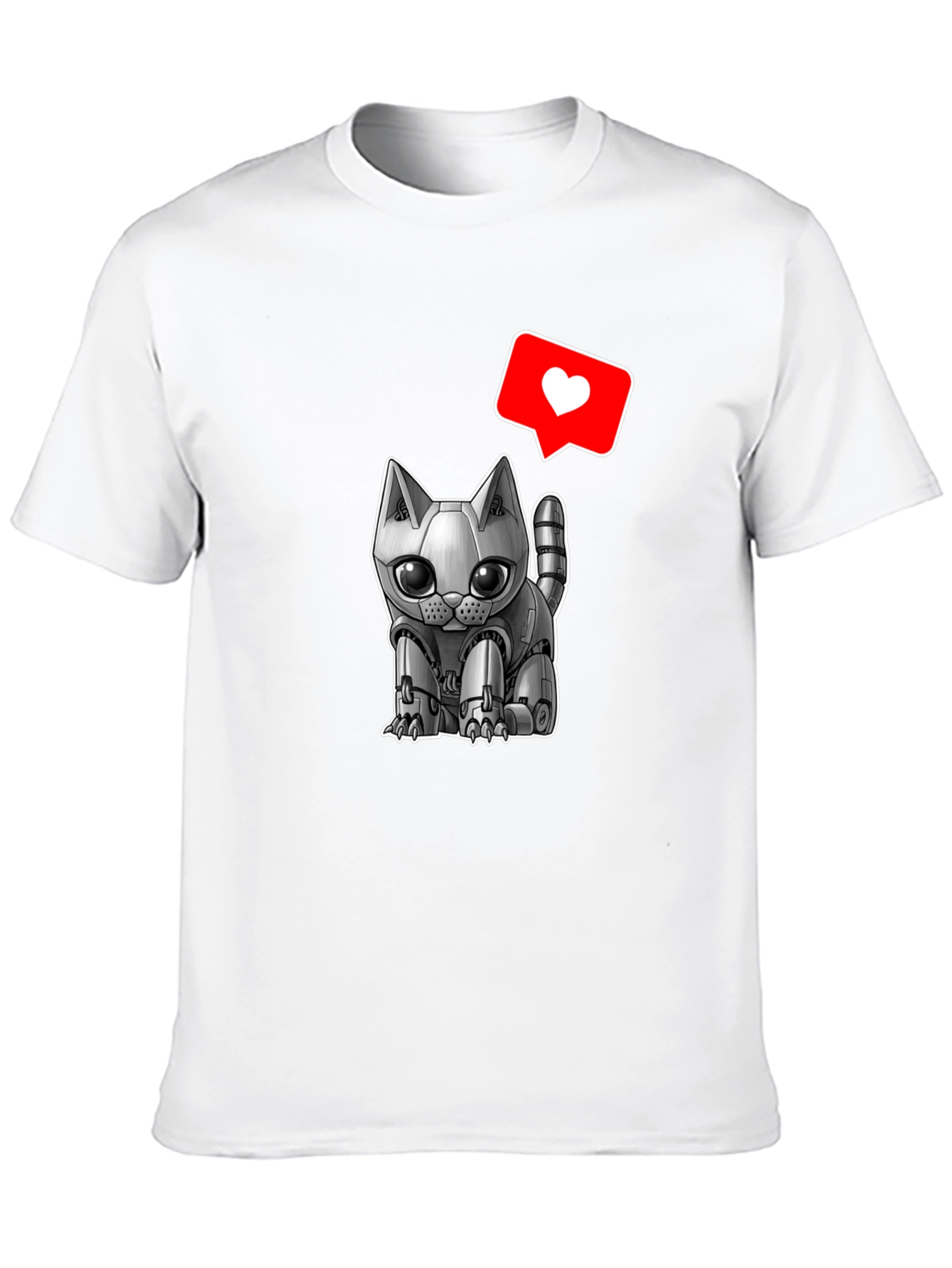 Robot Cat T-Shirt:  Cute & Futuristic Style