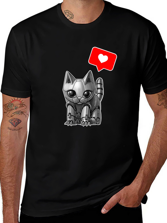 Robot Cat T-Shirt:  Cute & Futuristic Style