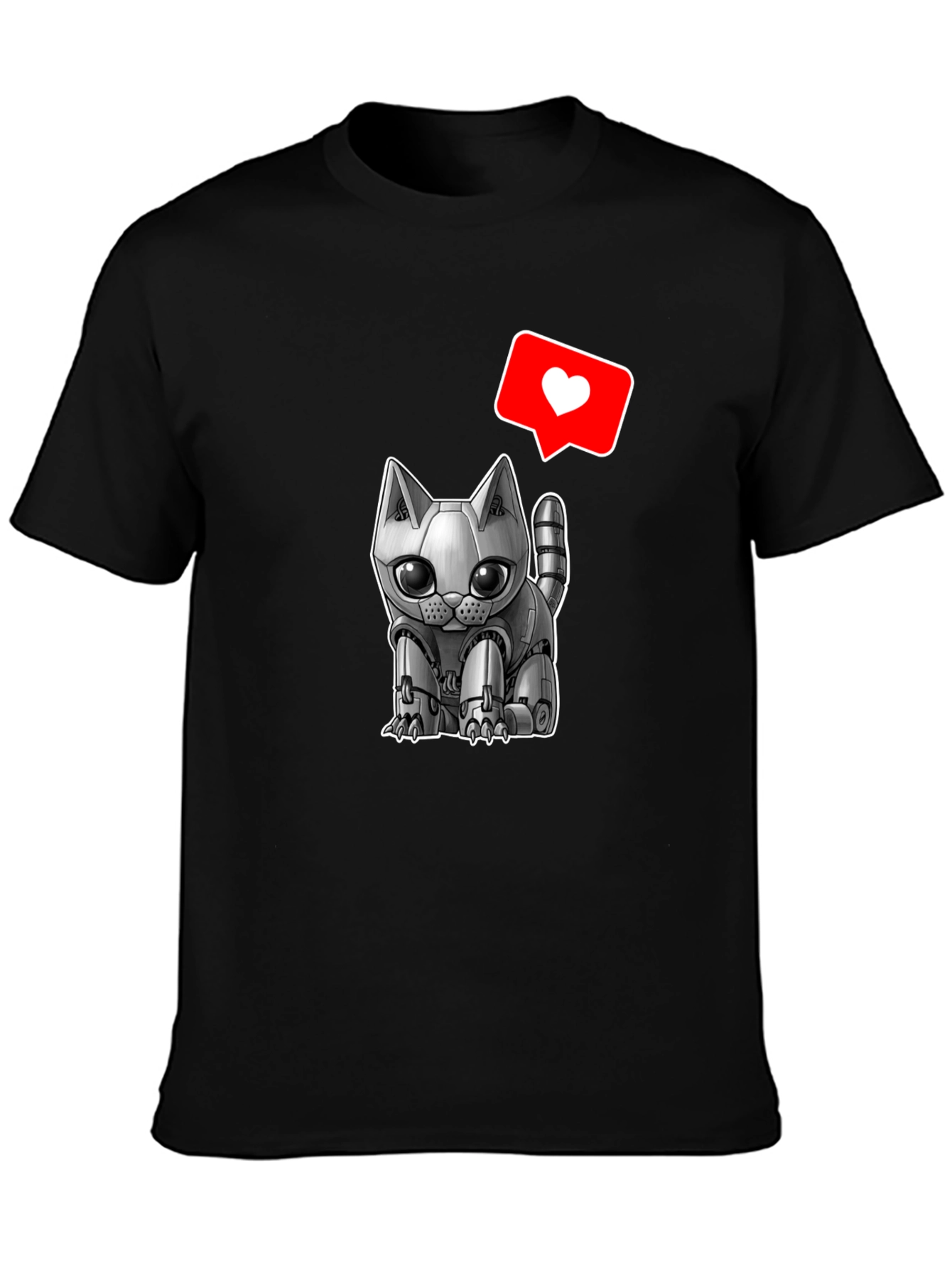 Robot Cat T-Shirt:  Cute & Futuristic Style