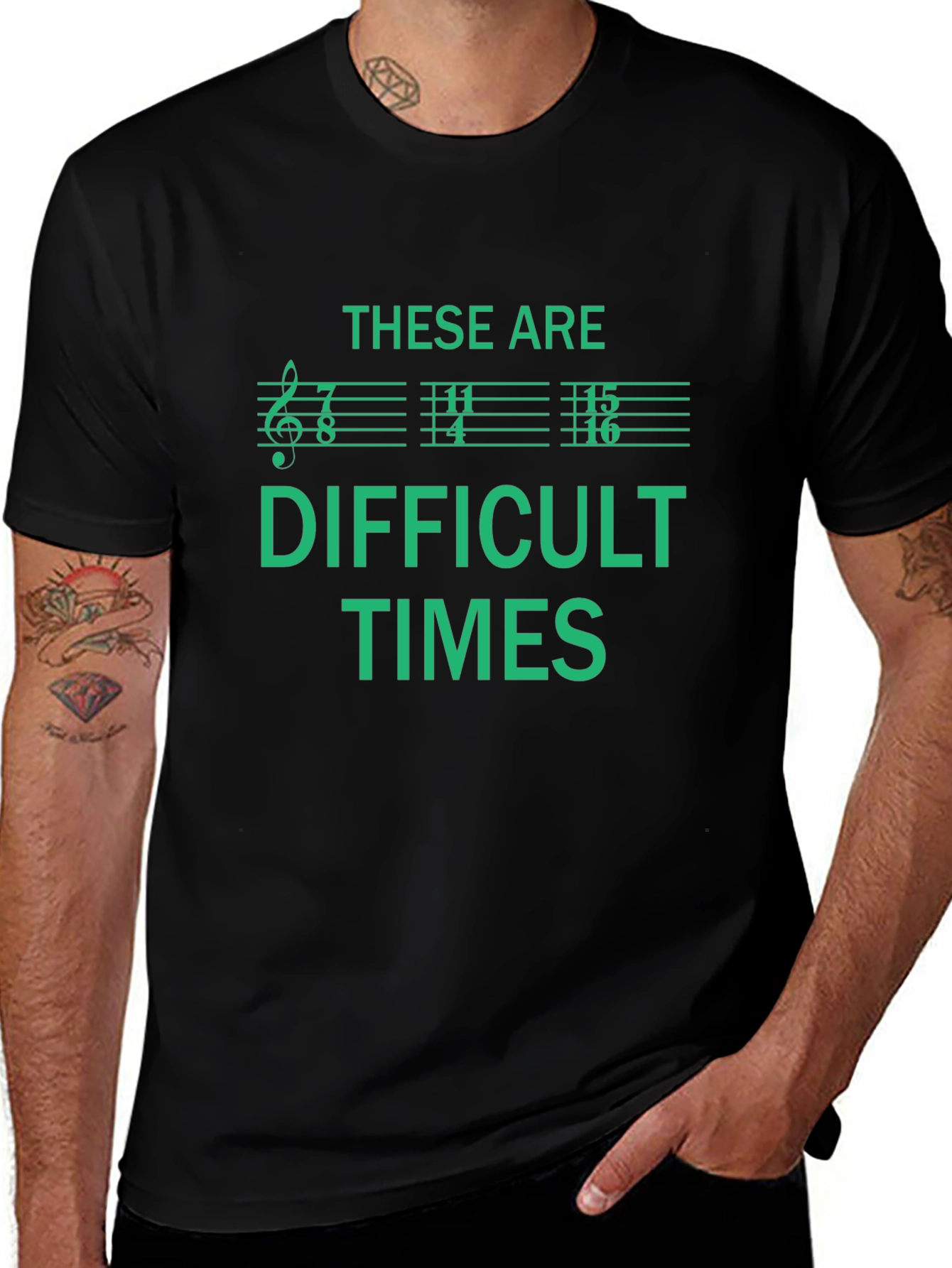Difficult Times Music Note T-Shirt