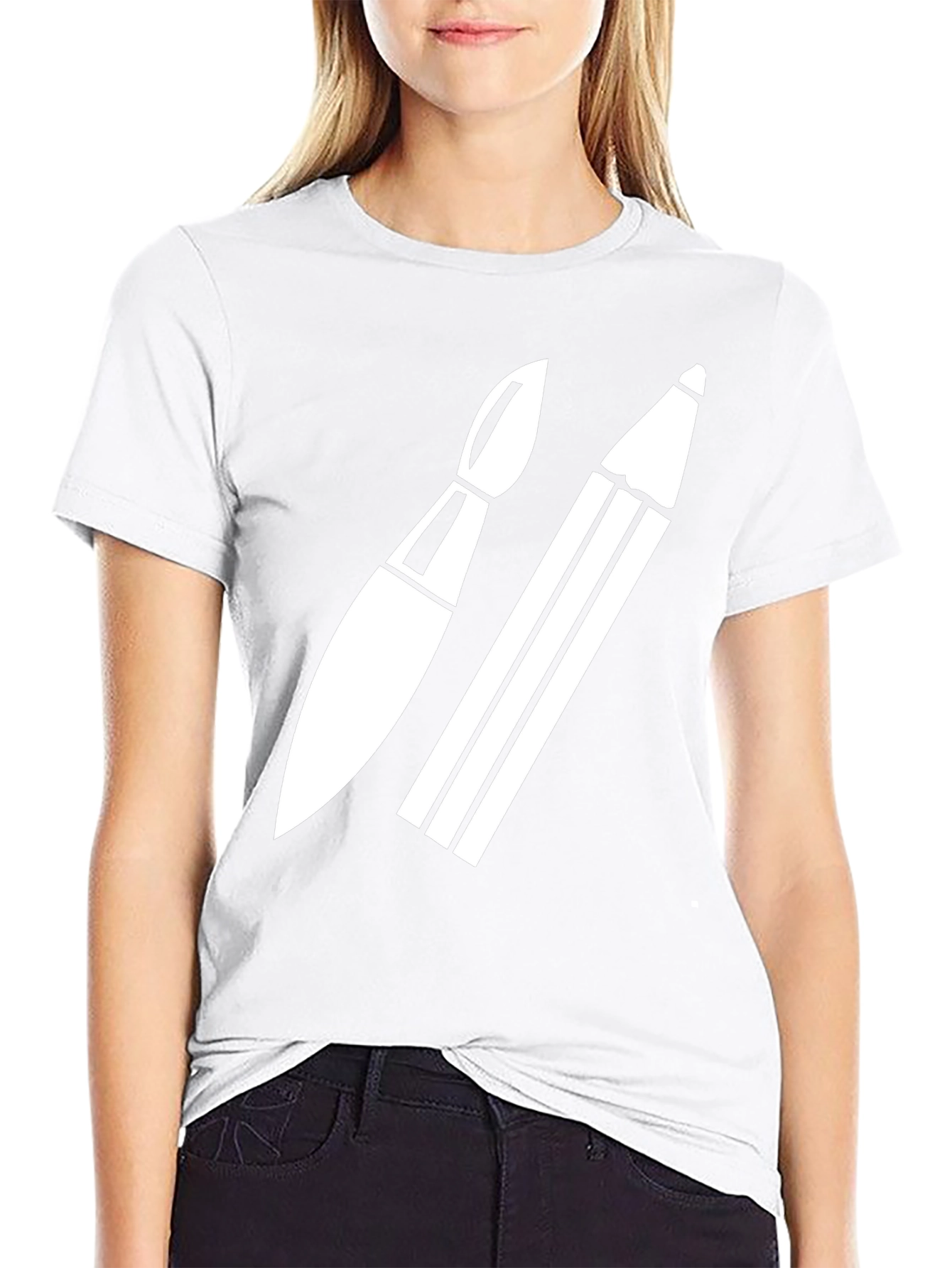 Artist Tee: Brush & Pencil Black T-Shirt