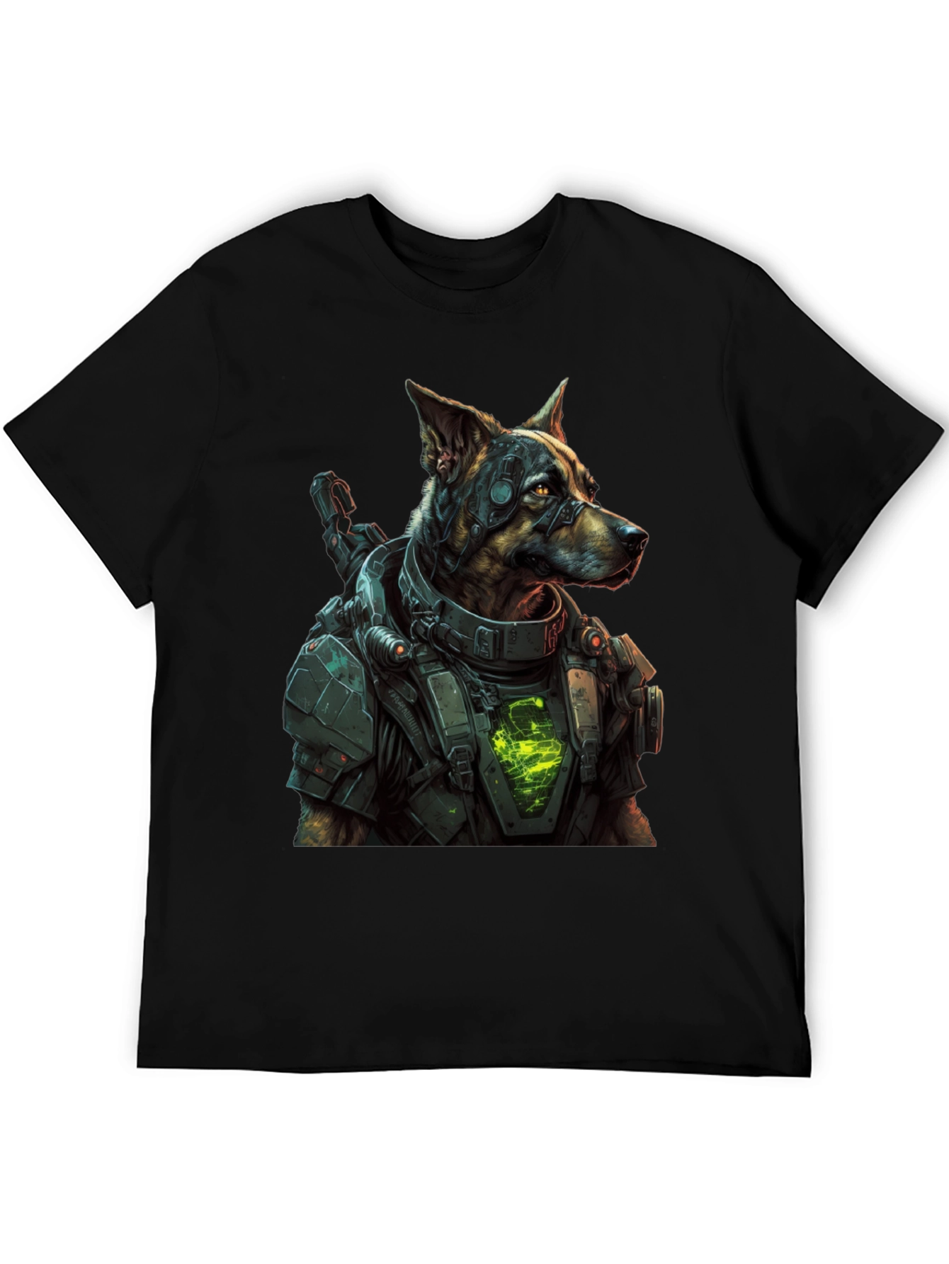 Cyberpunk Dog T-Shirt - Futuristic Canine Design