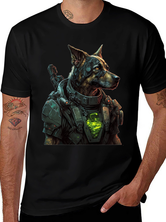 Cyberpunk Dog T-Shirt - Futuristic Canine Design