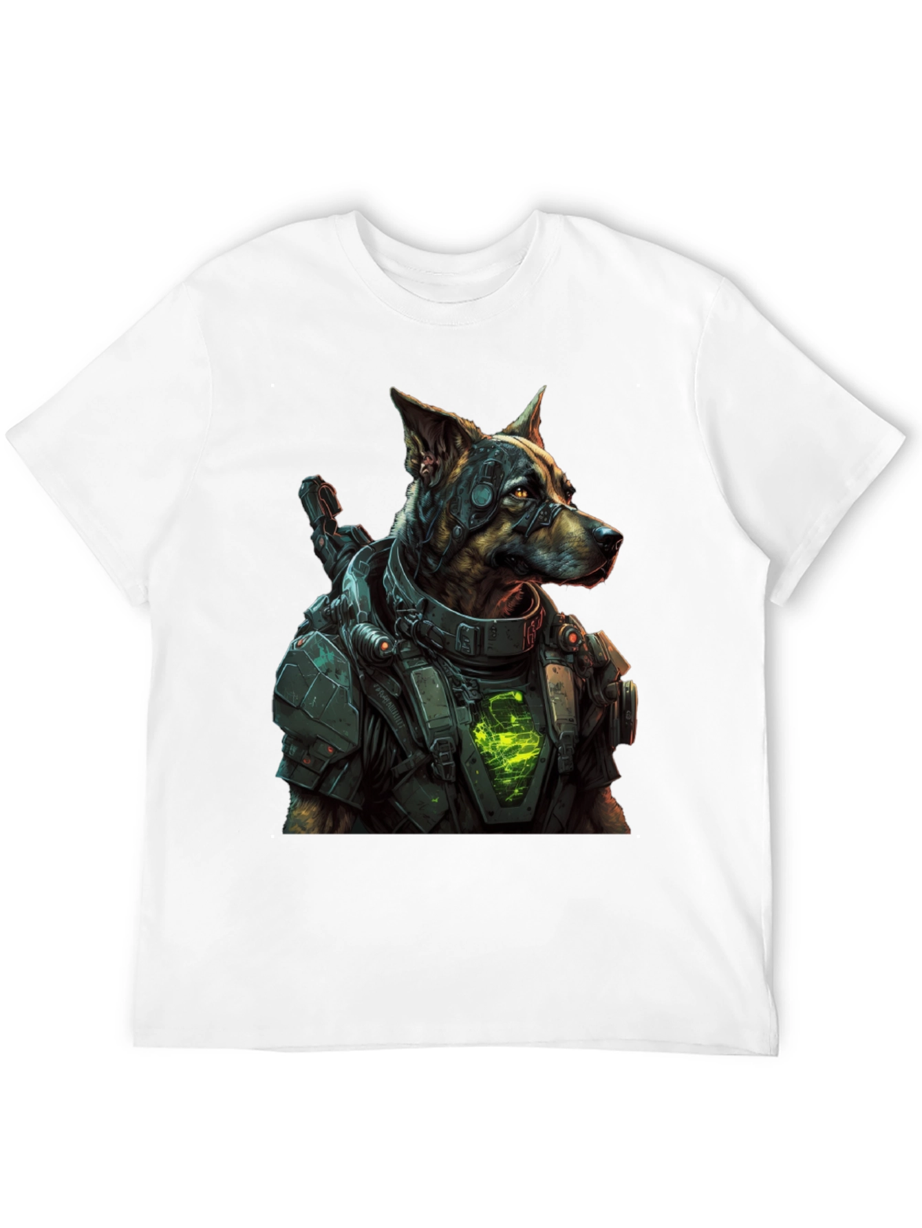 Cyberpunk Dog T-Shirt - Futuristic Canine Design