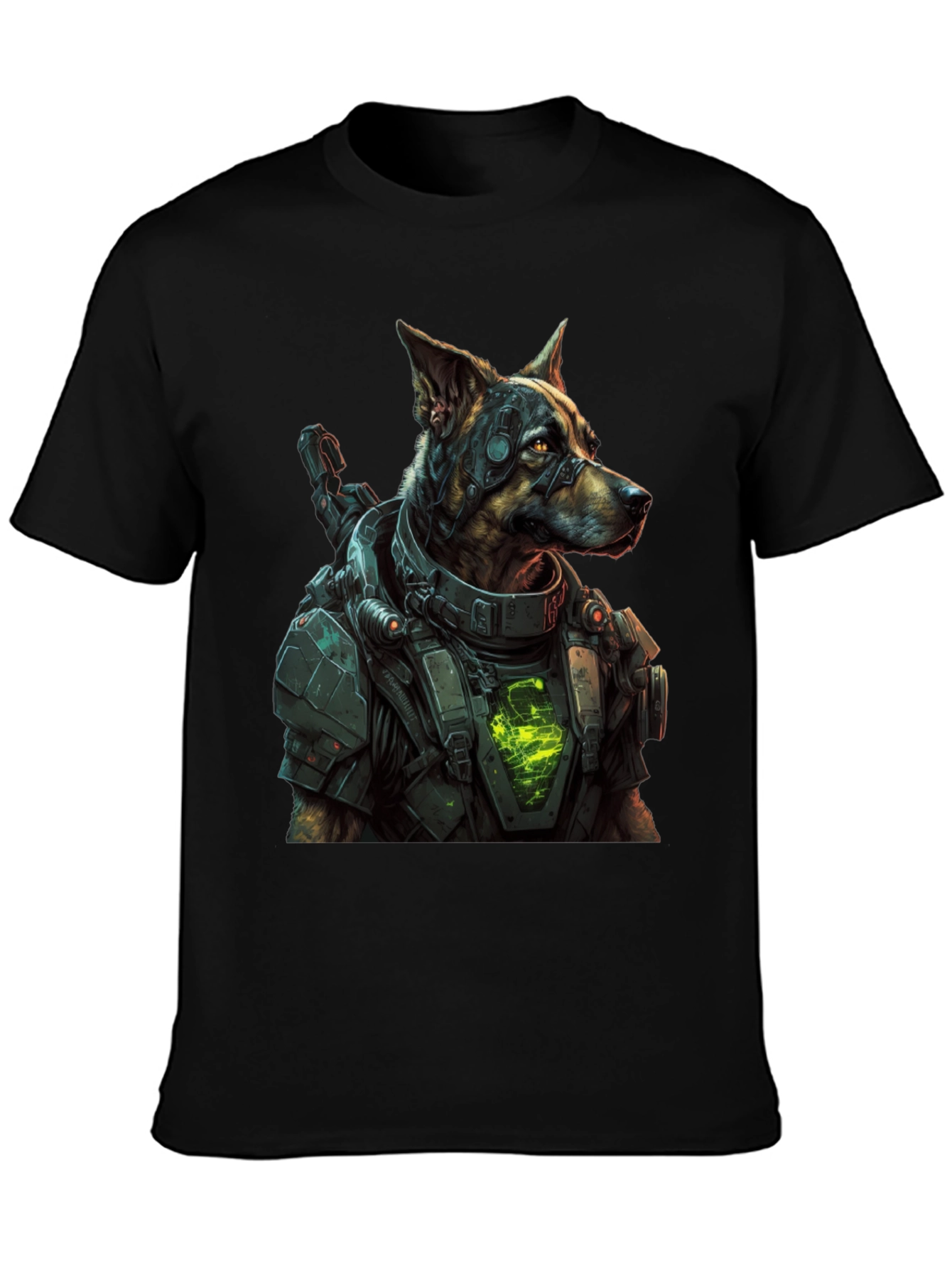 Cyberpunk Dog T-Shirt - Futuristic Canine Design