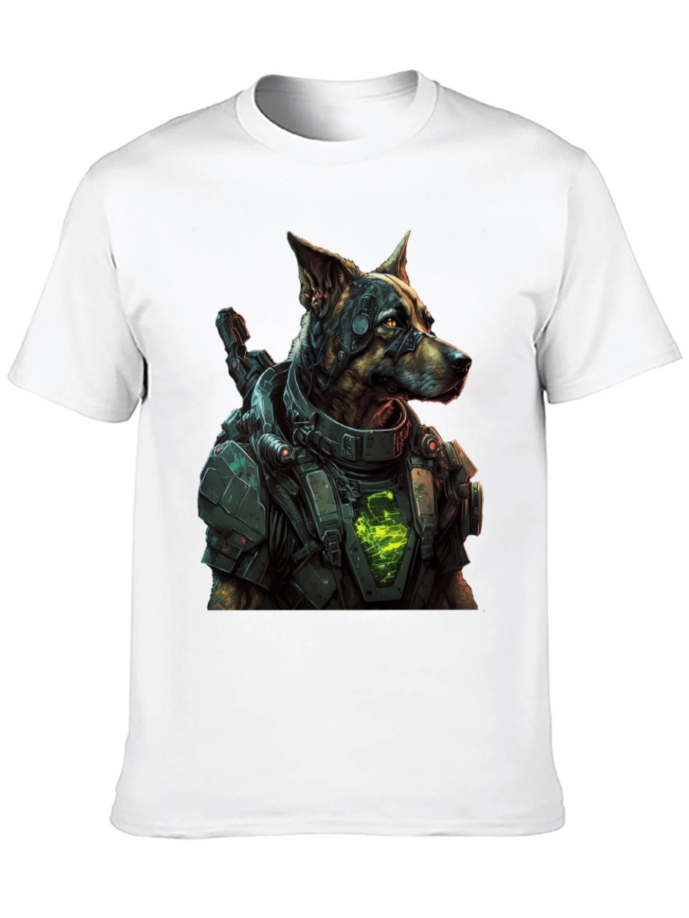 Cyberpunk Dog T-Shirt - Futuristic Canine Design