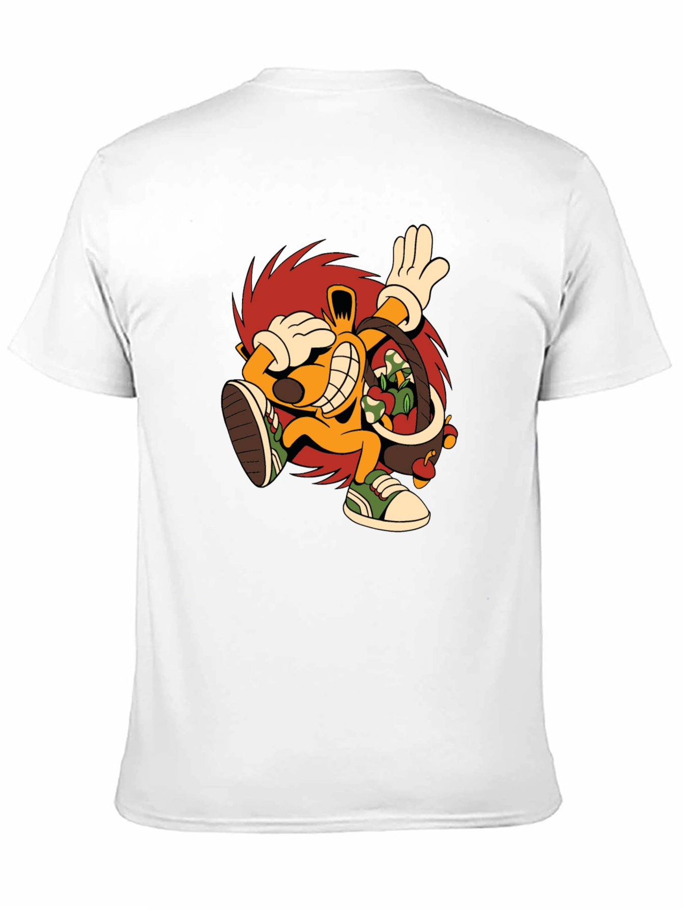Cartoon Hedgehog Graphic Black T-Shirt