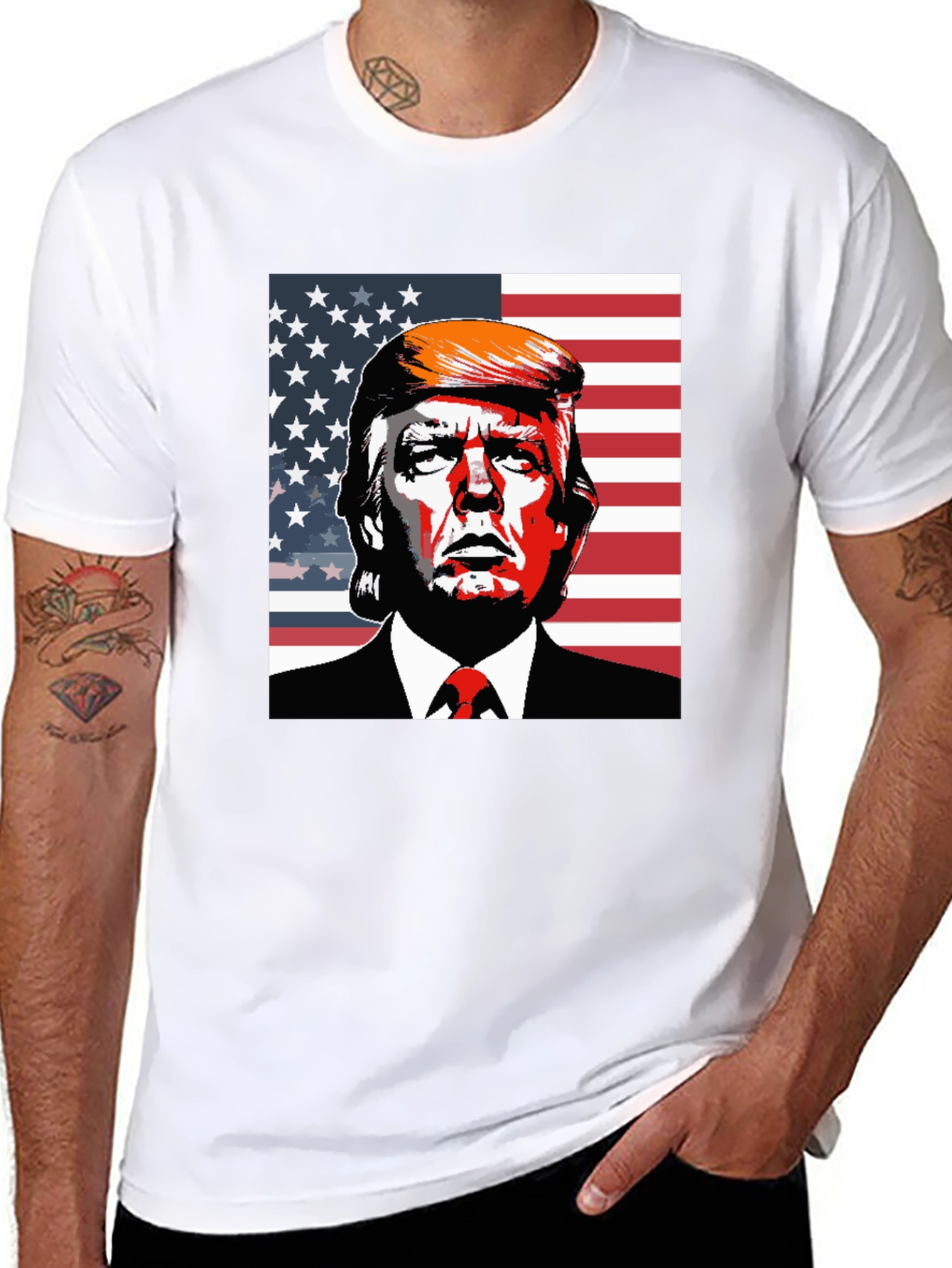Trump USA Flag Graphic T-Shirt