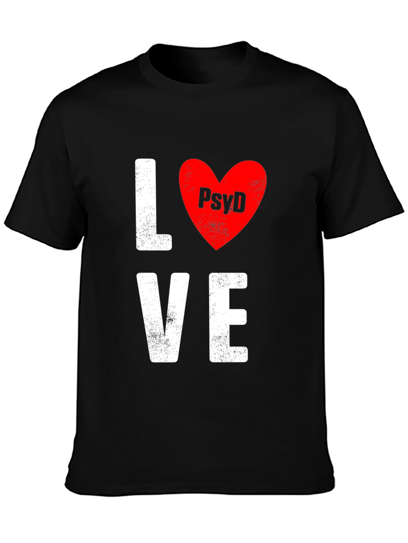 Love PsyD T-Shirt - Black Cotton Blend