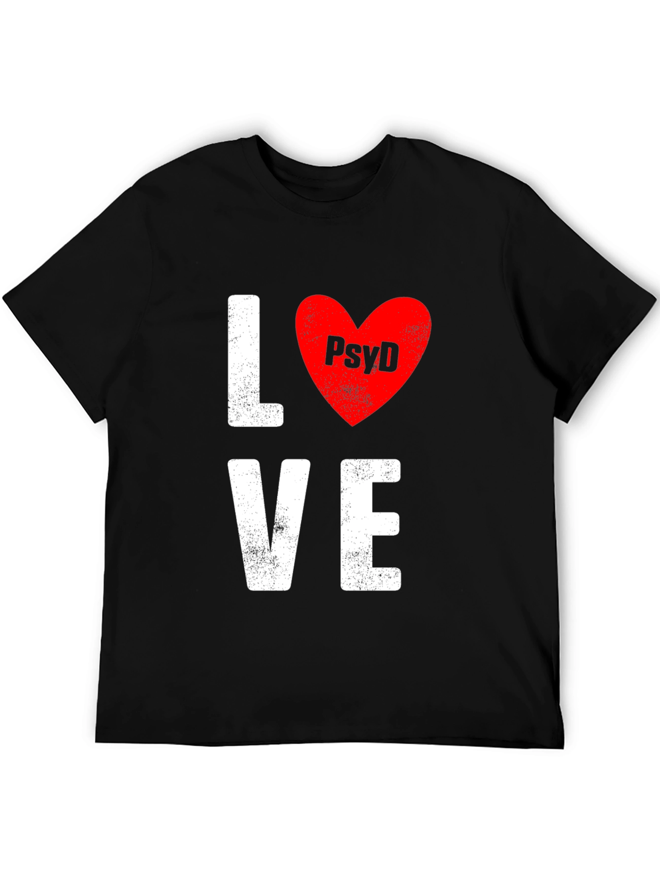 Love PsyD T-Shirt - Black Cotton Blend