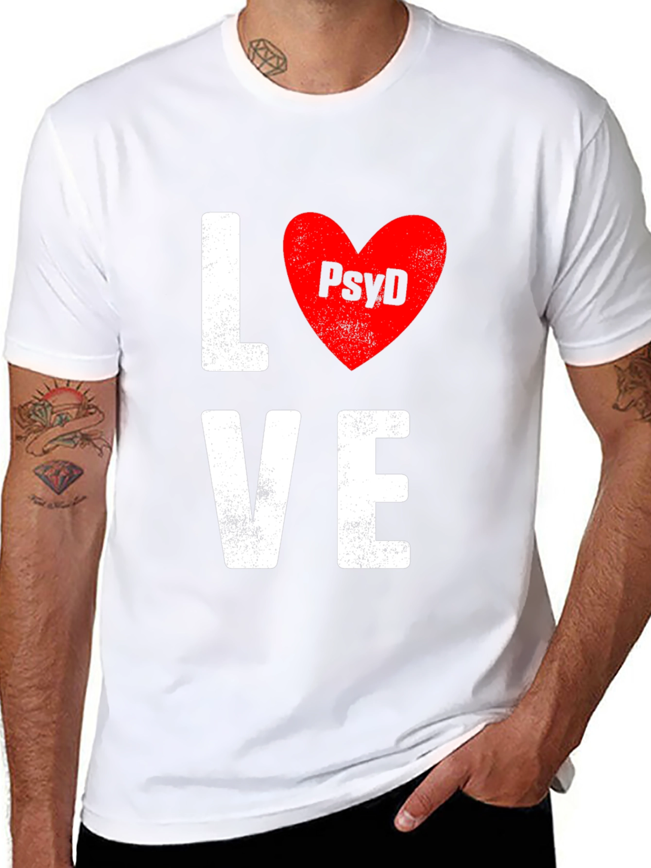 Love PsyD T-Shirt - Black Cotton Blend