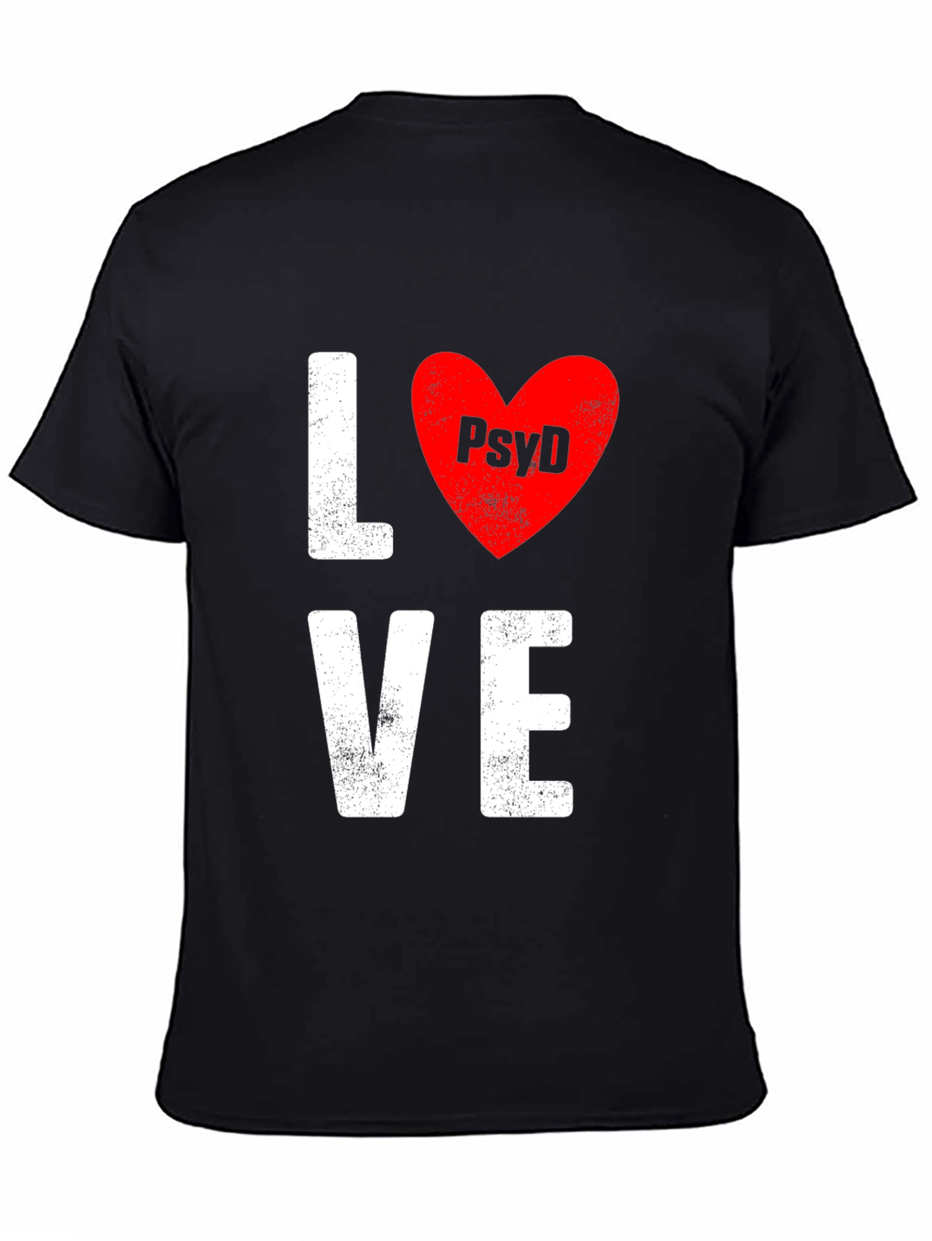 Love PsyD T-Shirt - Black Cotton Blend