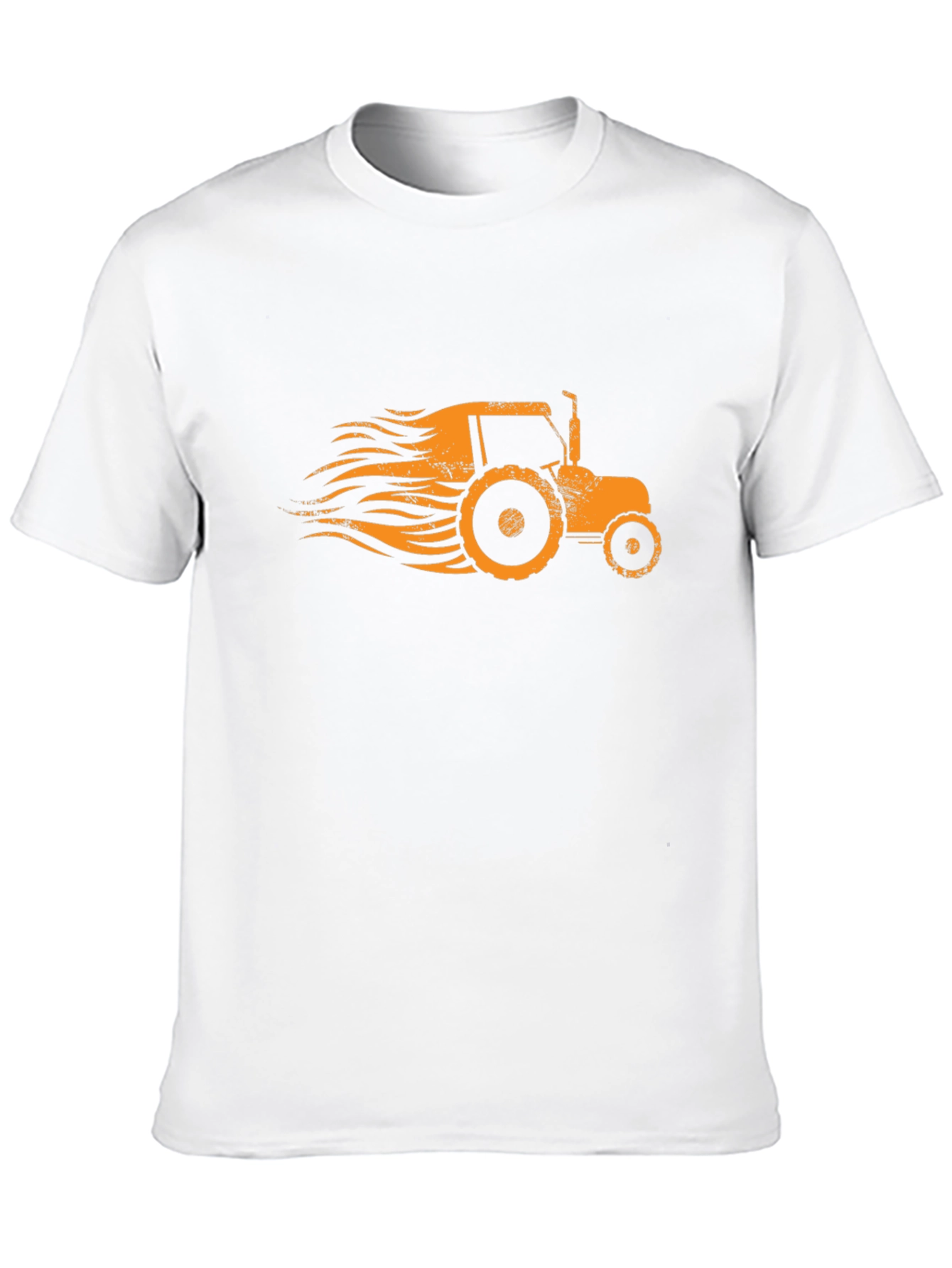 Retro Tractor Graphic Tee - Black Cotton Blend