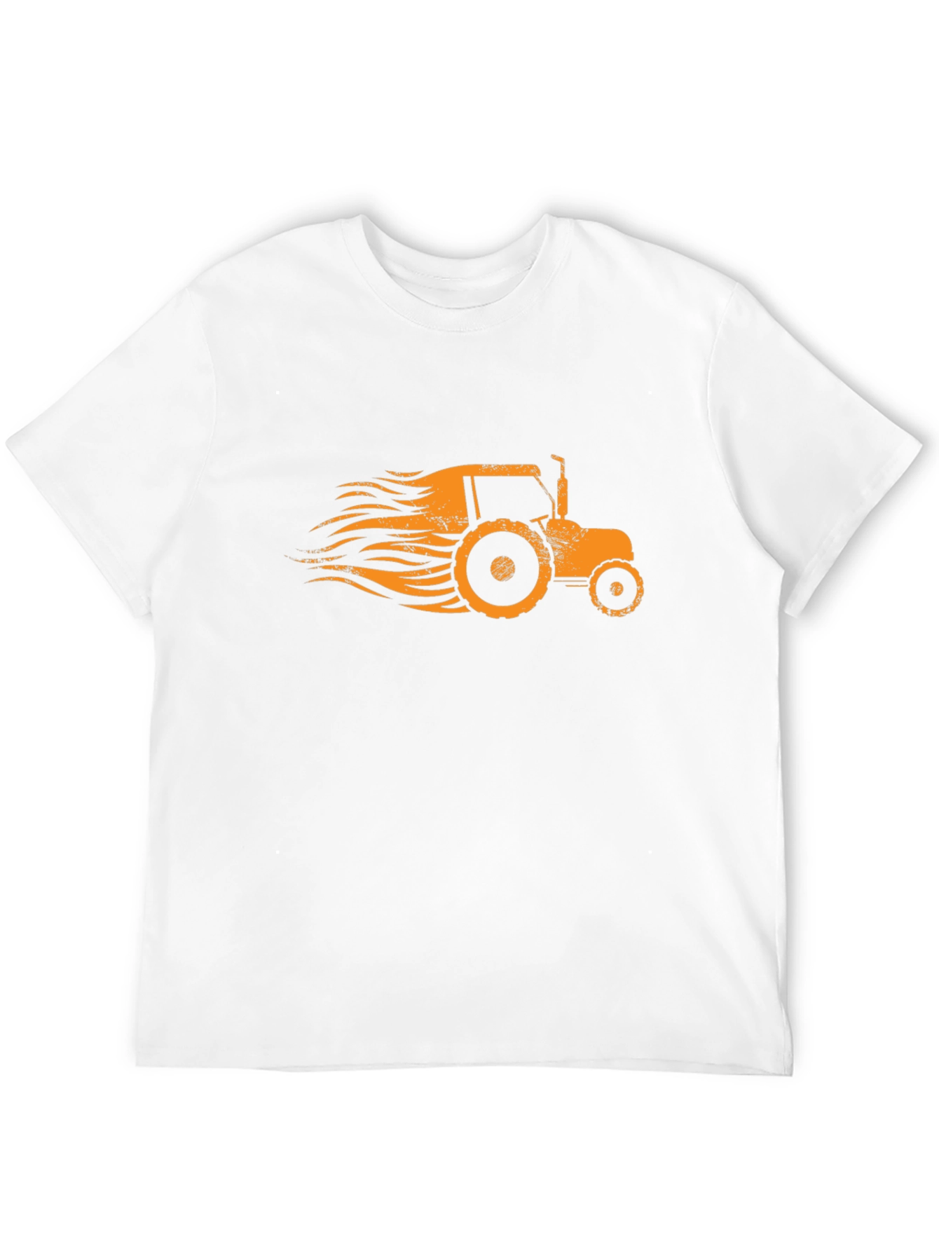Retro Tractor Graphic Tee - Black Cotton Blend