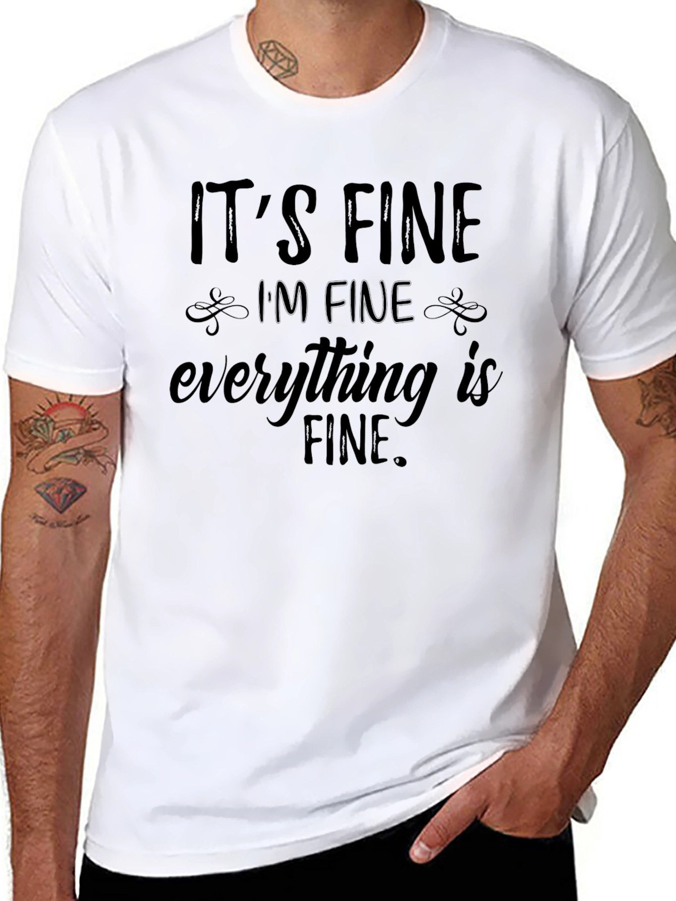 Its Fine Graphic T-Shirt - Black Humor Apparel