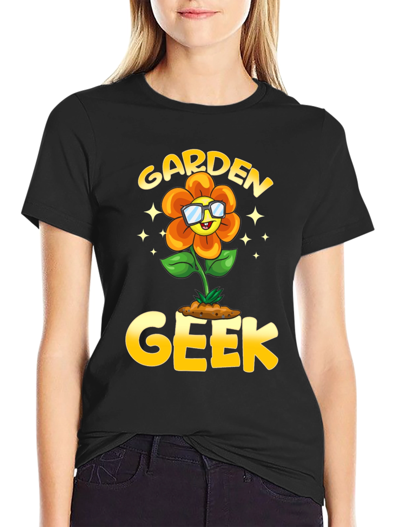 Garden Geek Flower Graphic T-Shirt