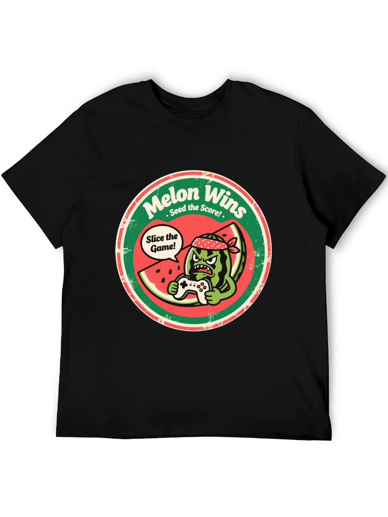 Melon Wins T-Shirt - Gamer Watermelon Tee