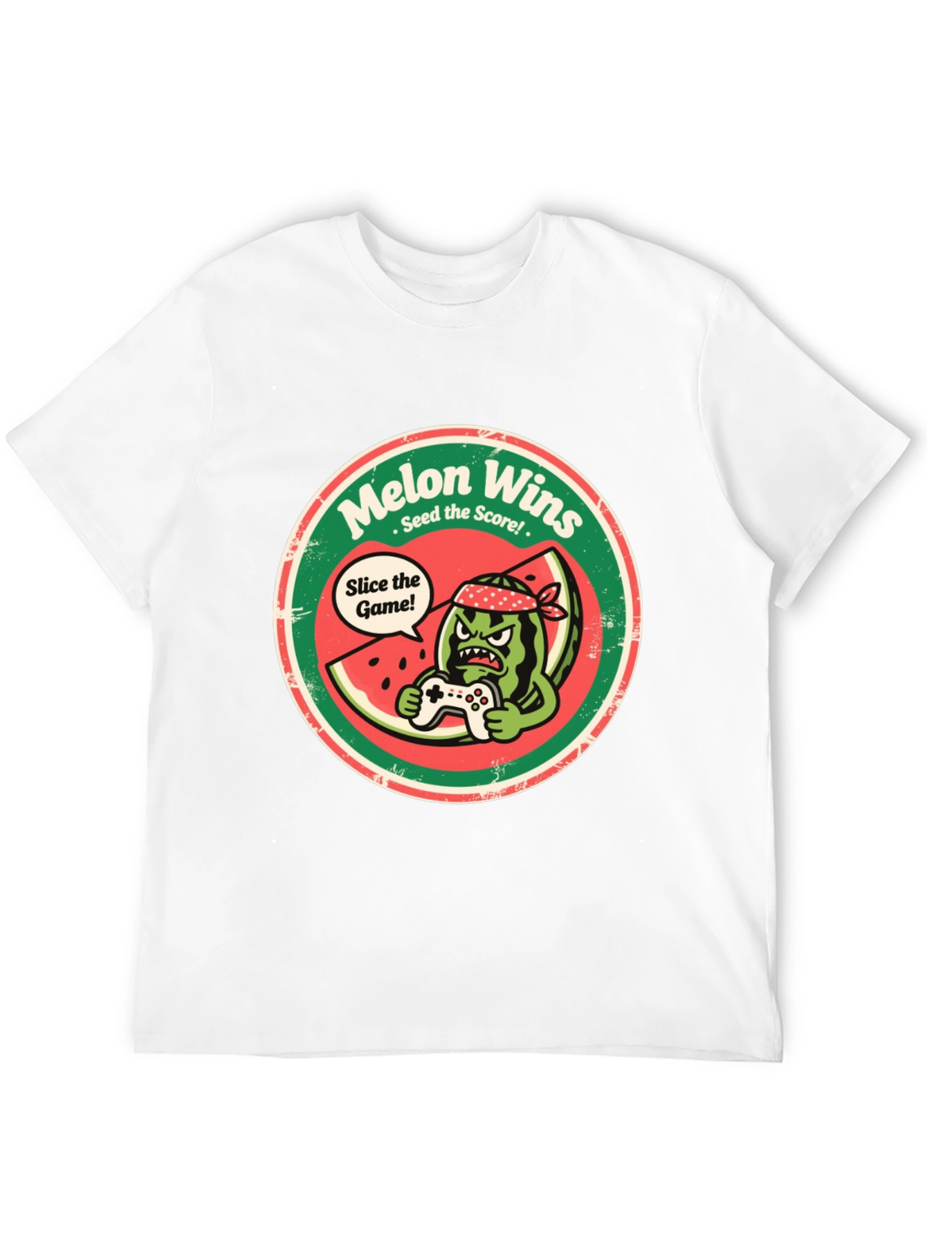 Melon Wins T-Shirt - Gamer Watermelon Tee