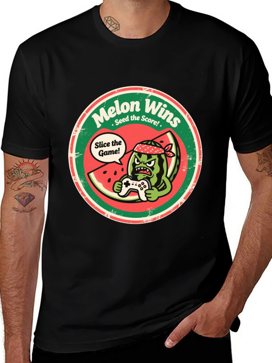Melon Wins T-Shirt - Gamer Watermelon Tee