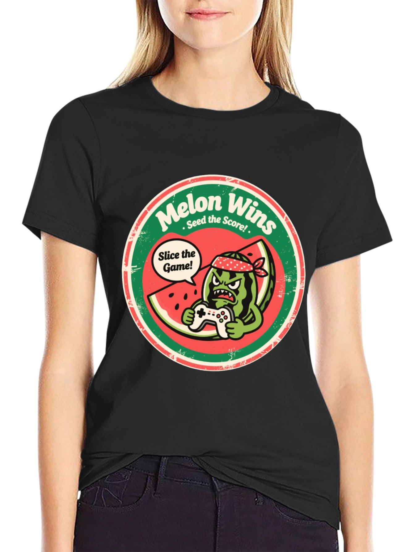 Melon Wins T-Shirt - Gamer Watermelon Tee