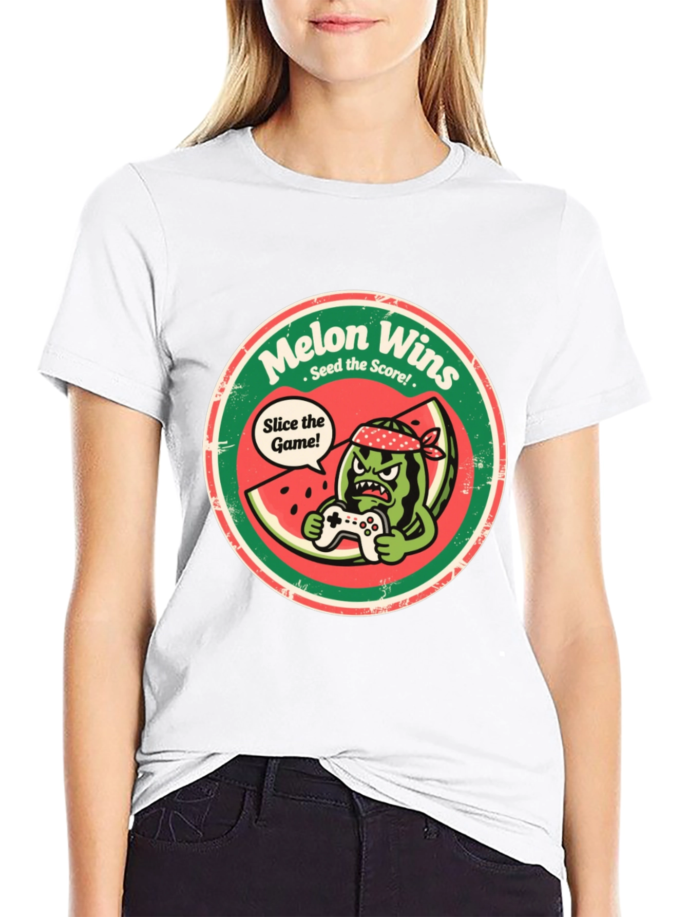 Melon Wins T-Shirt - Gamer Watermelon Tee