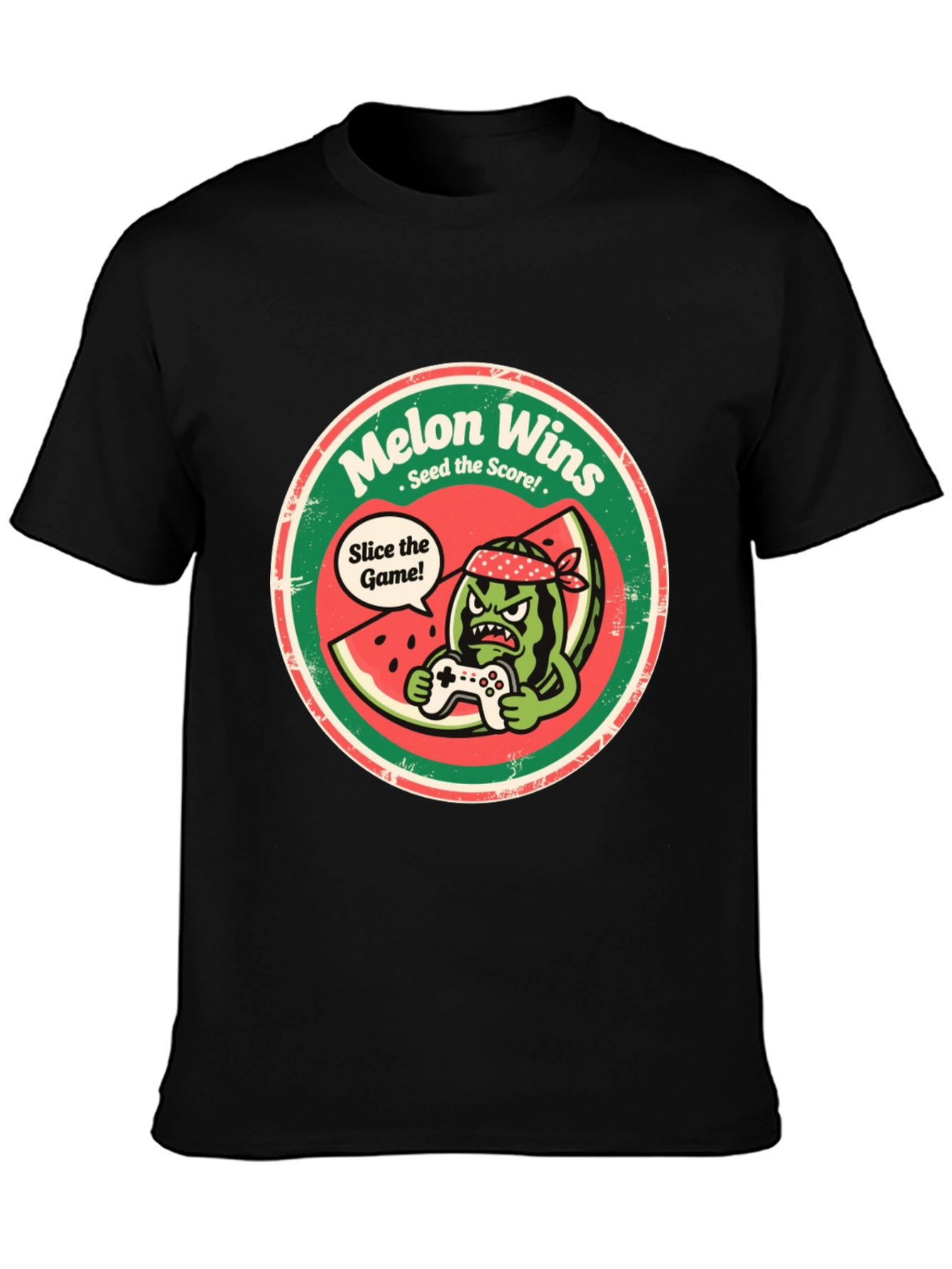 Melon Wins T-Shirt - Gamer Watermelon Tee