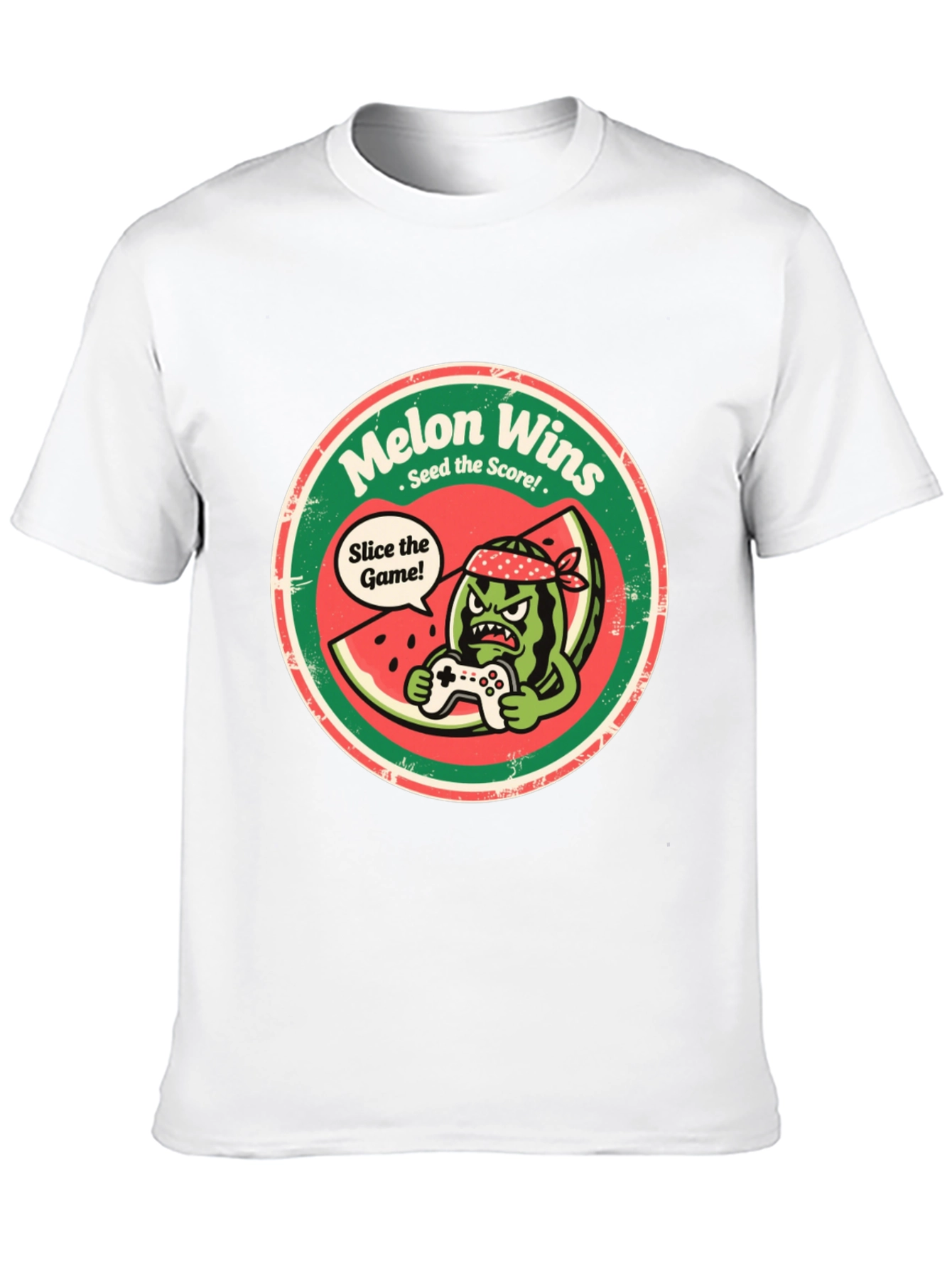 Melon Wins T-Shirt - Gamer Watermelon Tee