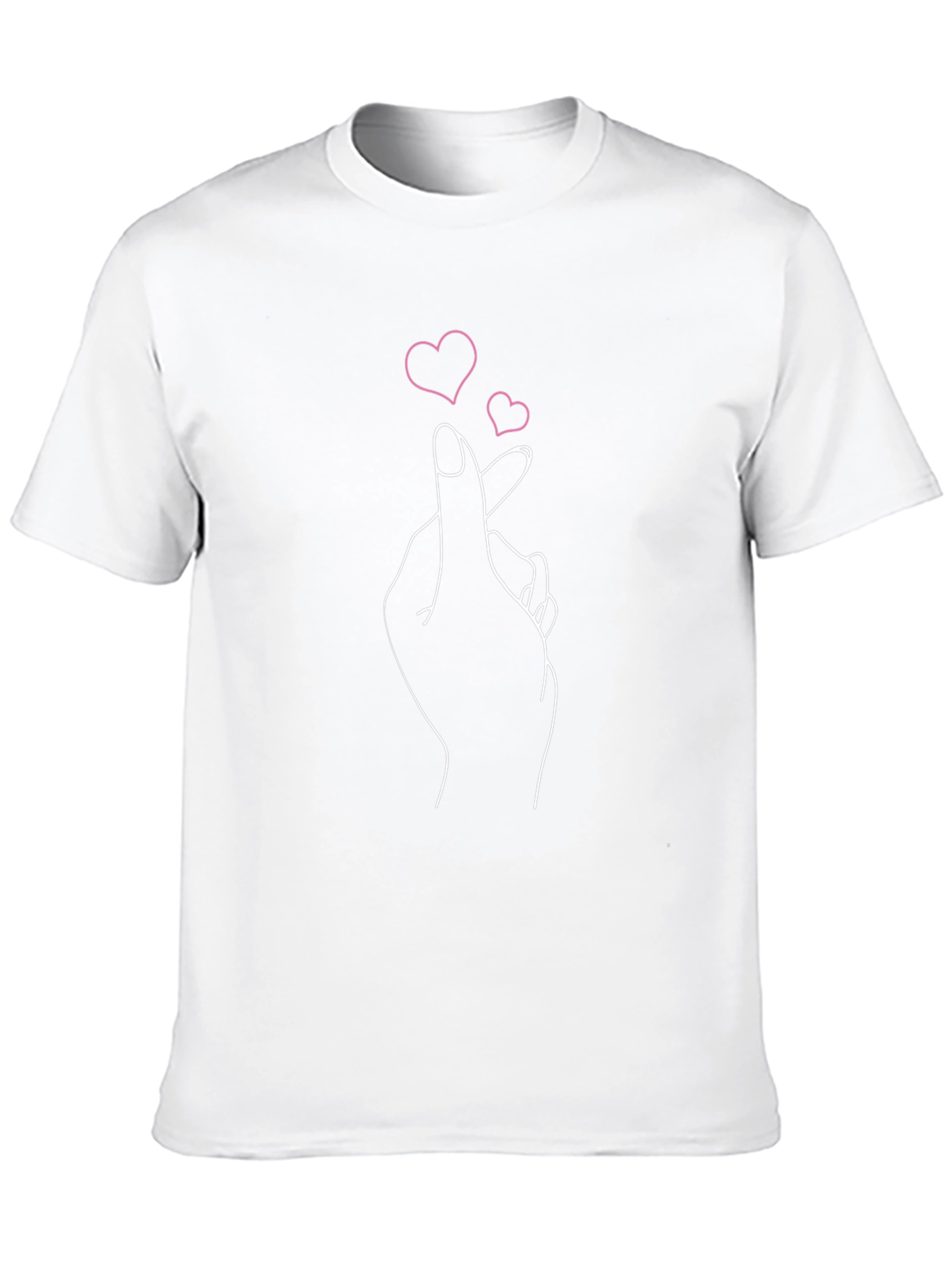 Finger Heart Graphic Tee - Stylish Casual Top