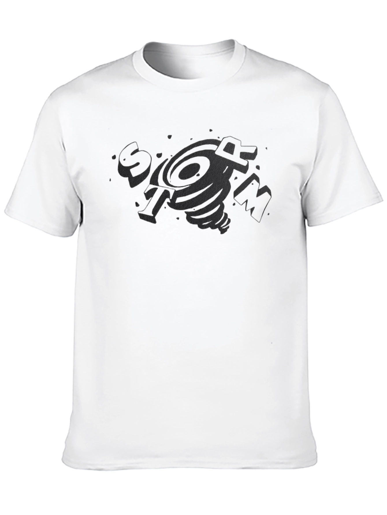 Mens Black Graphic Tee - Tornado Design