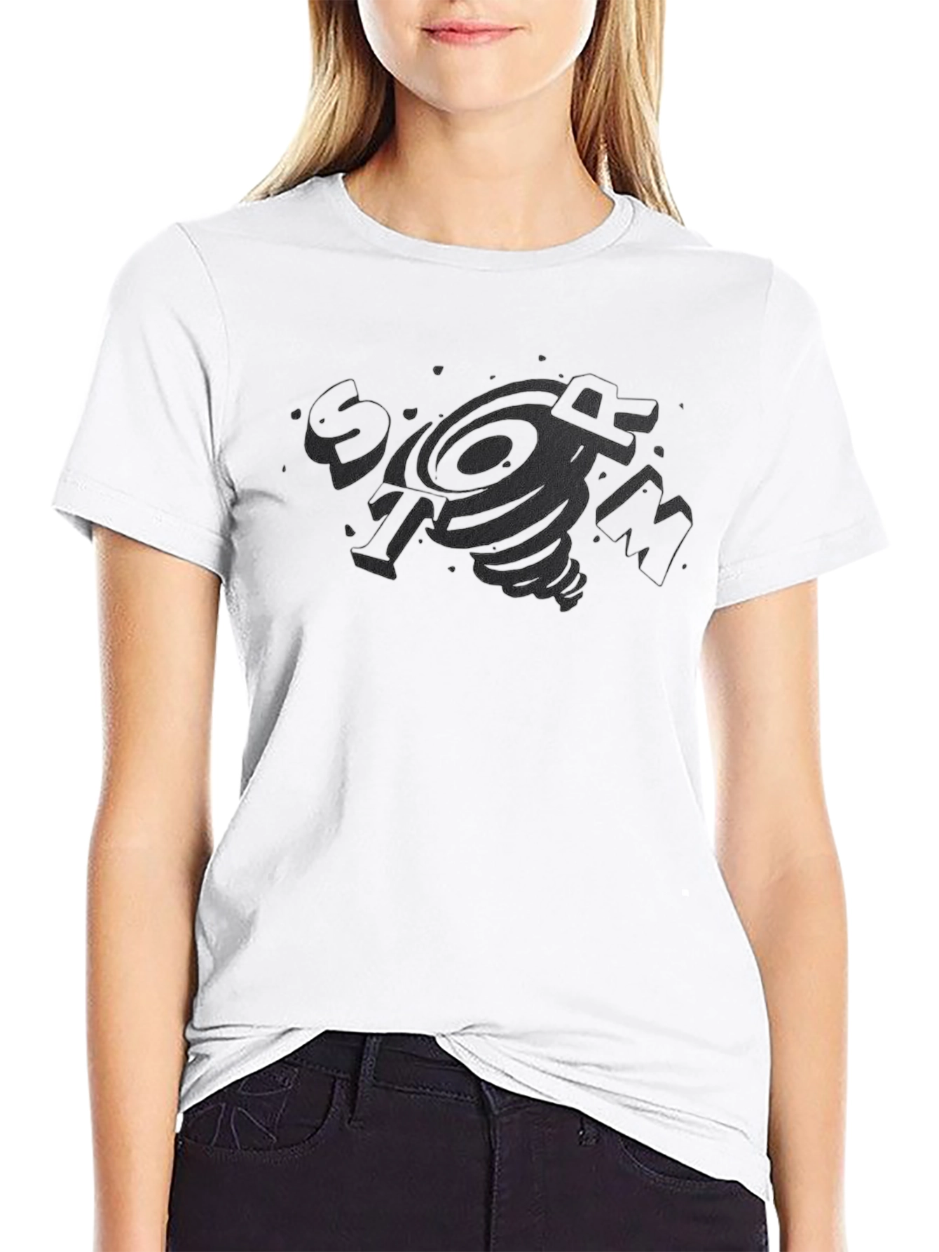 Mens Black Graphic Tee - Tornado Design