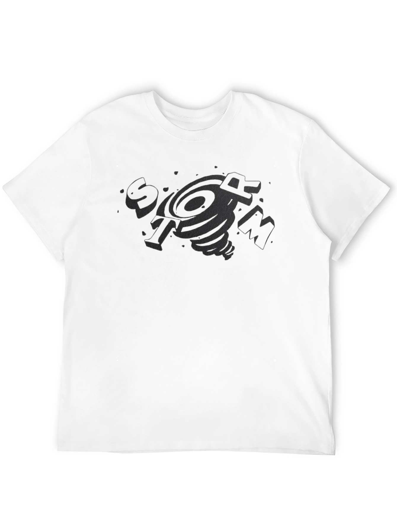 Mens Black Graphic Tee - Tornado Design